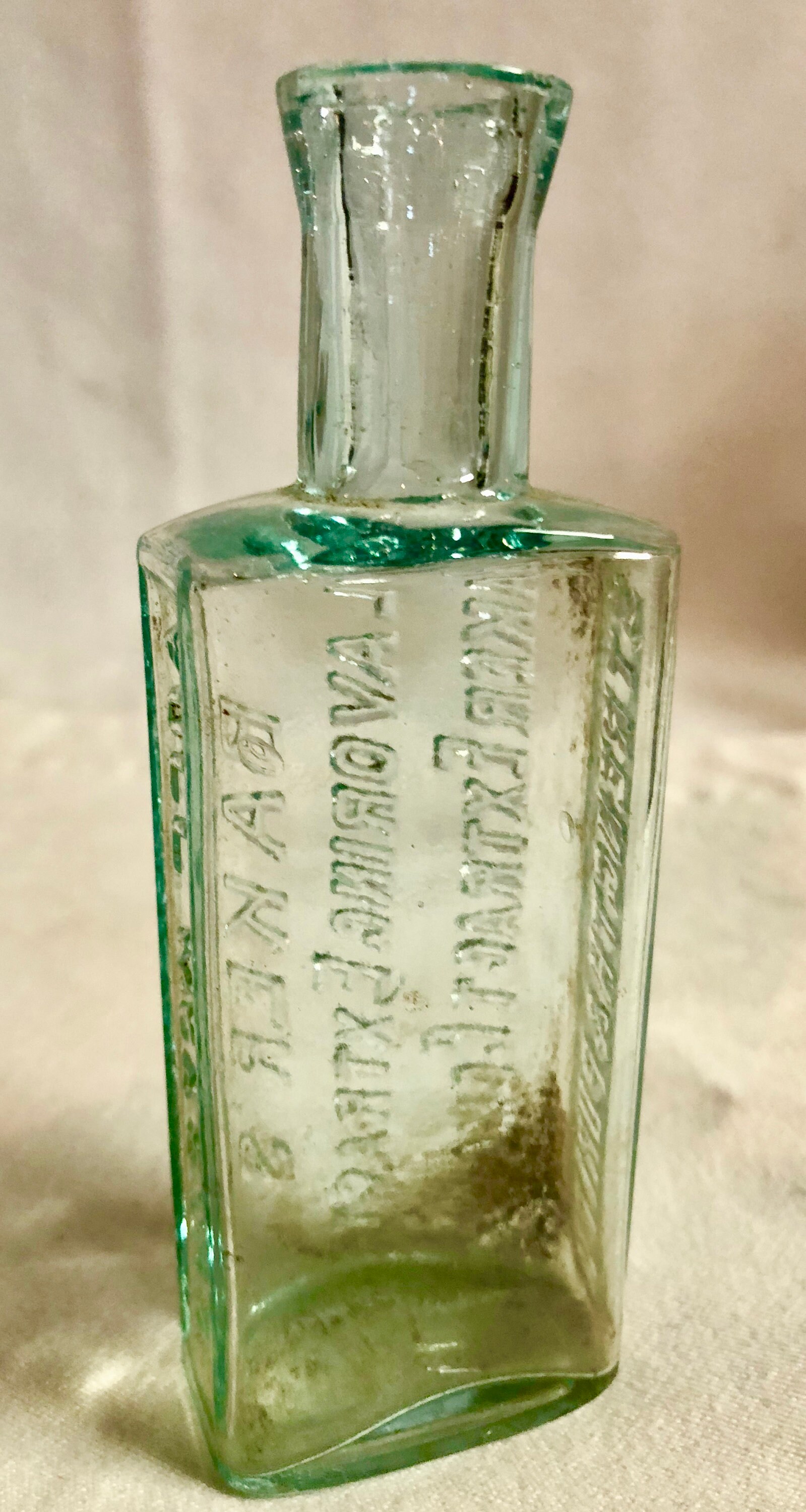 Vintage 1900's Baker's Flavoring Extracts Green Tint Glass Bottle
