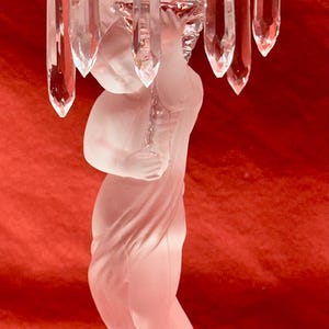 Vintage Baccarat Crystal Cherub Candle Holder, Circa 1930&#39;s