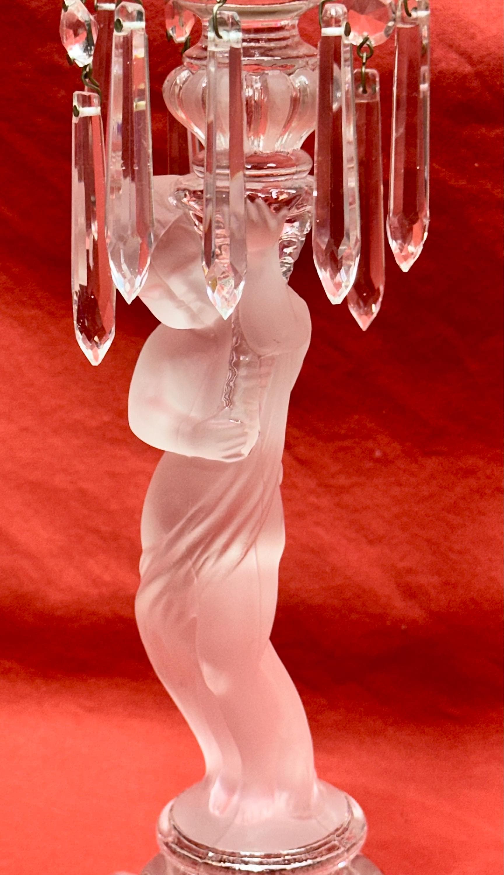 バカラ クリスタル ビンテージ Vintage Crystal BACCARAT バカラ クリスタルガラス 6灯シャンデリア 蝋燭 アンティーク