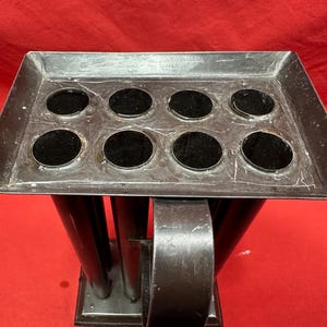 Antique Square Tin Eight Hole Taper Candle Mold with Handle