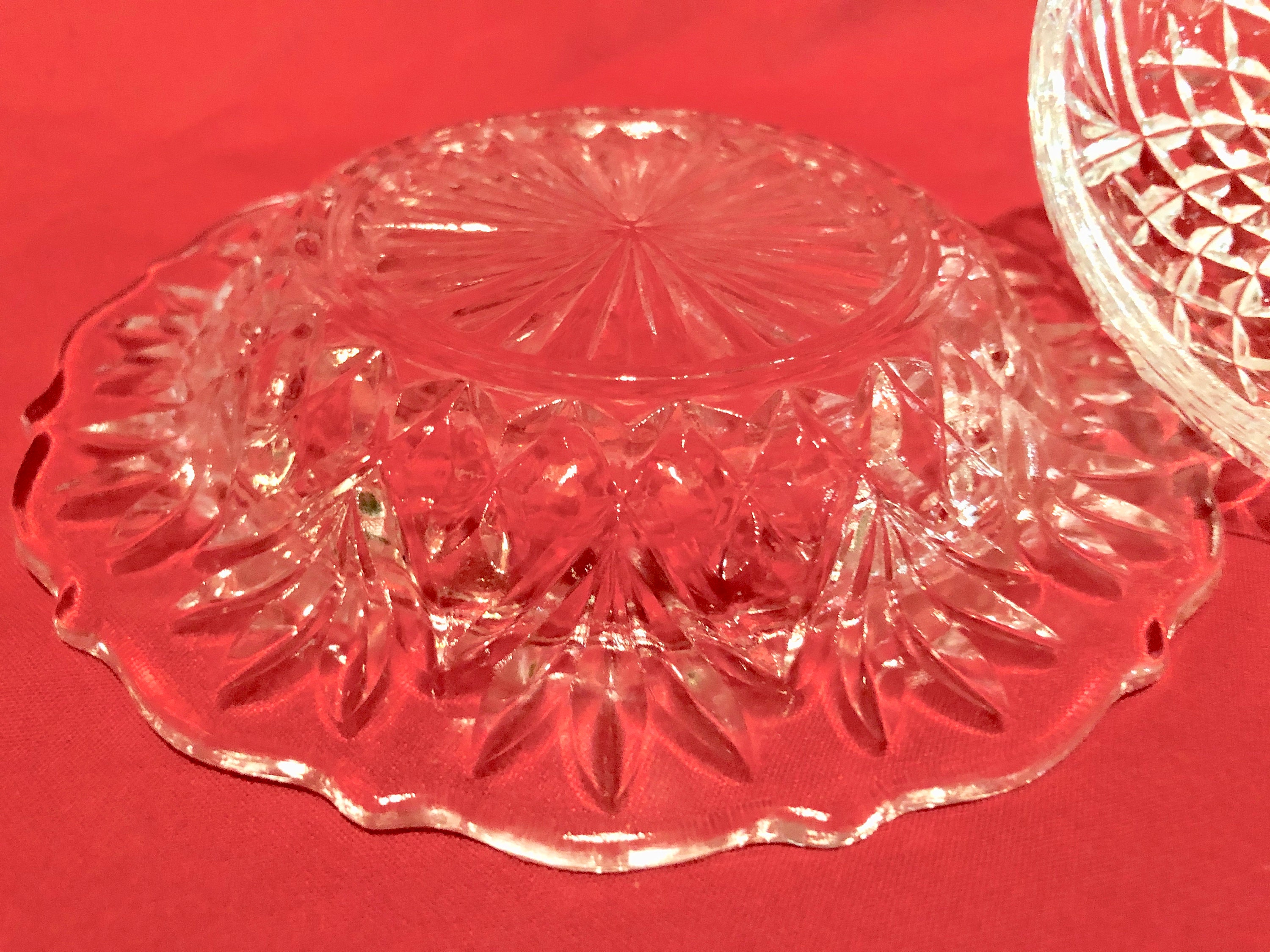 Vintage Cut Crystal Covered Butter Dish