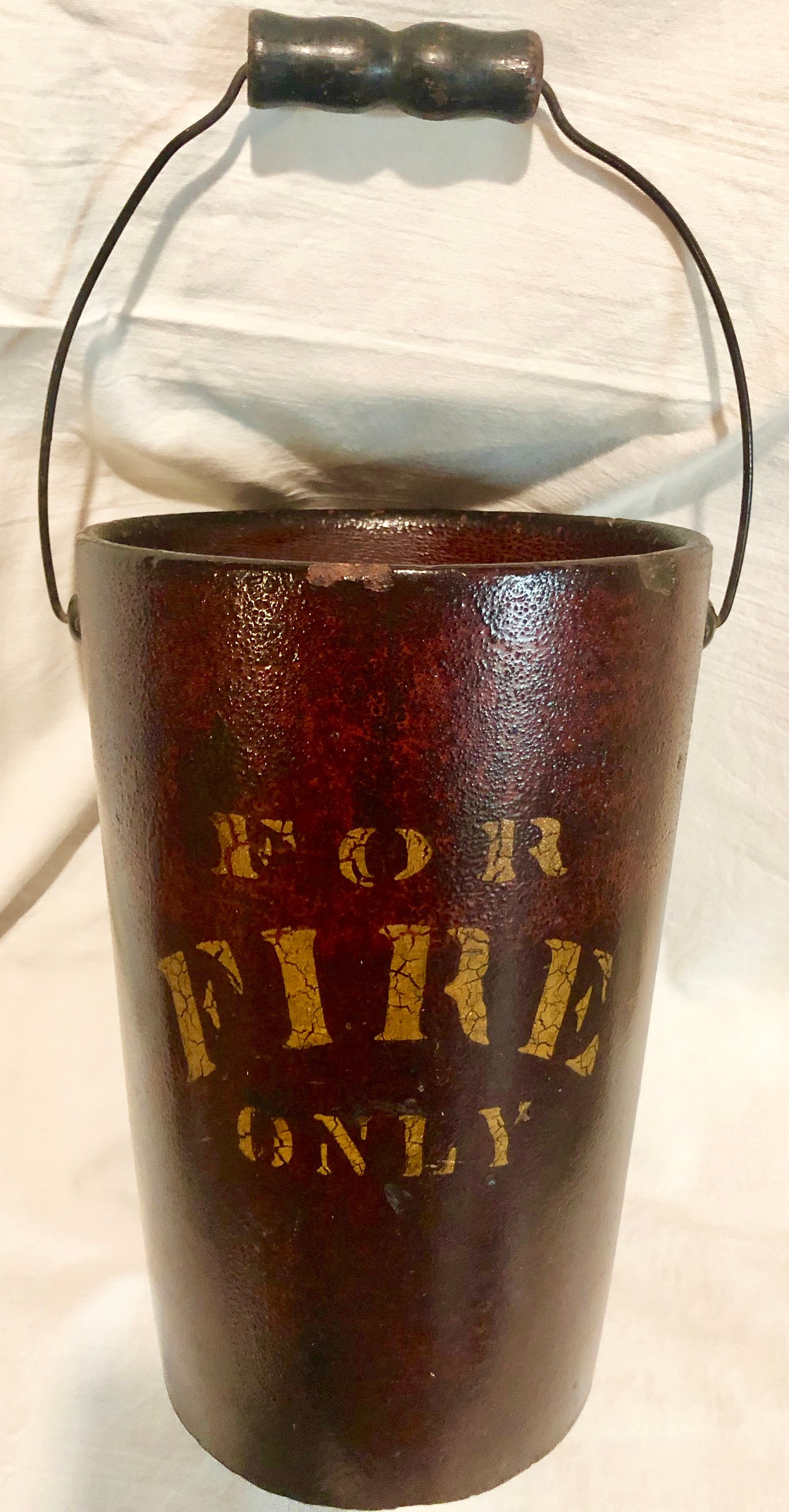 Antique Fire Bucket ,United Indurated Fibre Co, Portland, Maine, Circa 1800's