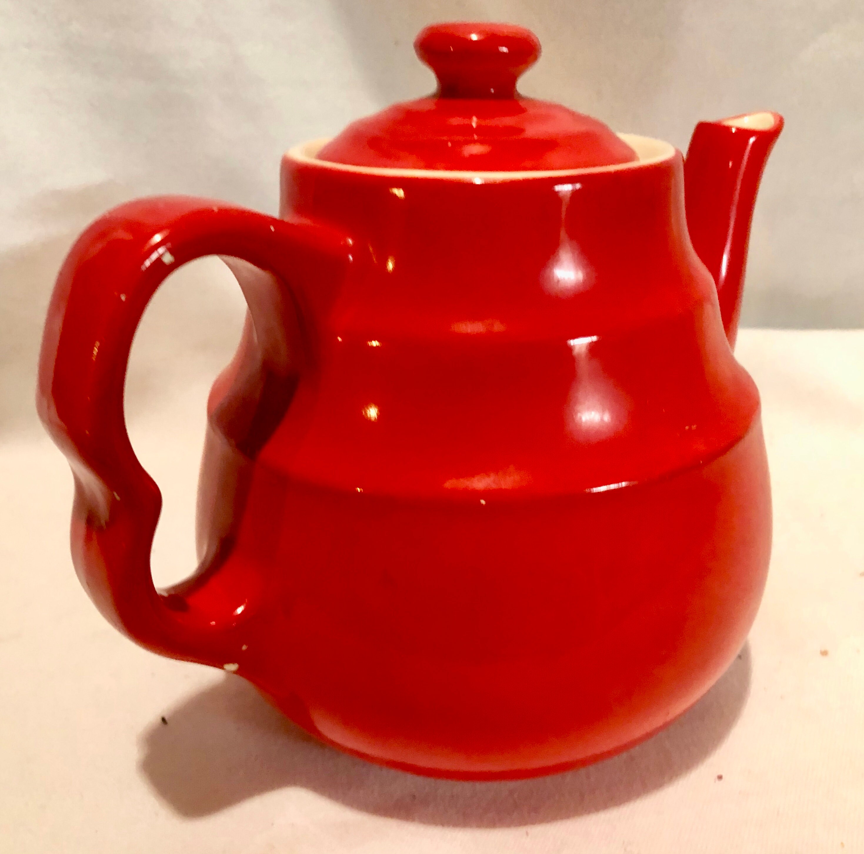 Vintage Universal Cambridge Red Teapot, Universal Cambridge Pottery Co