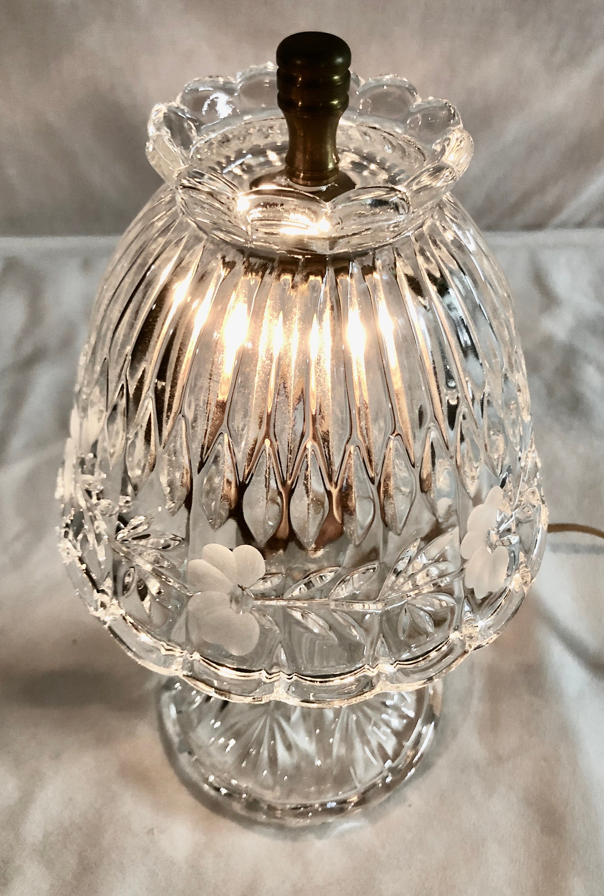 Vintage Princess House Lead Crystal Glass Table Lamp