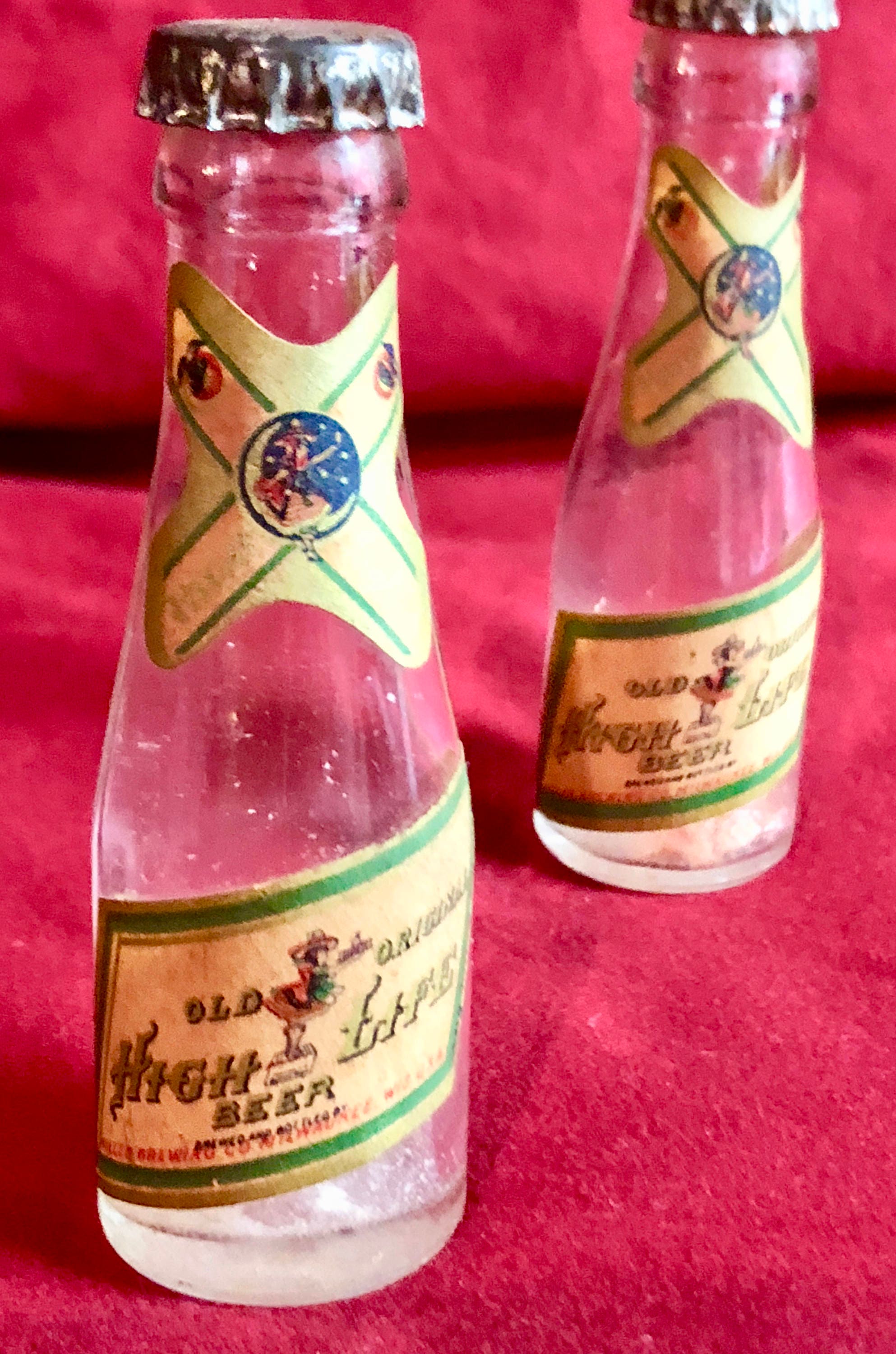 Vintage 1950's Miniature Miller High Life Souvenir/Advertising Beer Bottles