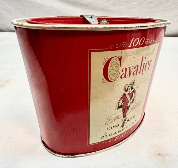 cavalier cigarettes tin Vintage Cavalier Cigarette Advertising/storage Tin ,R J Reynolds Tobacco  Co,winston-salem NC