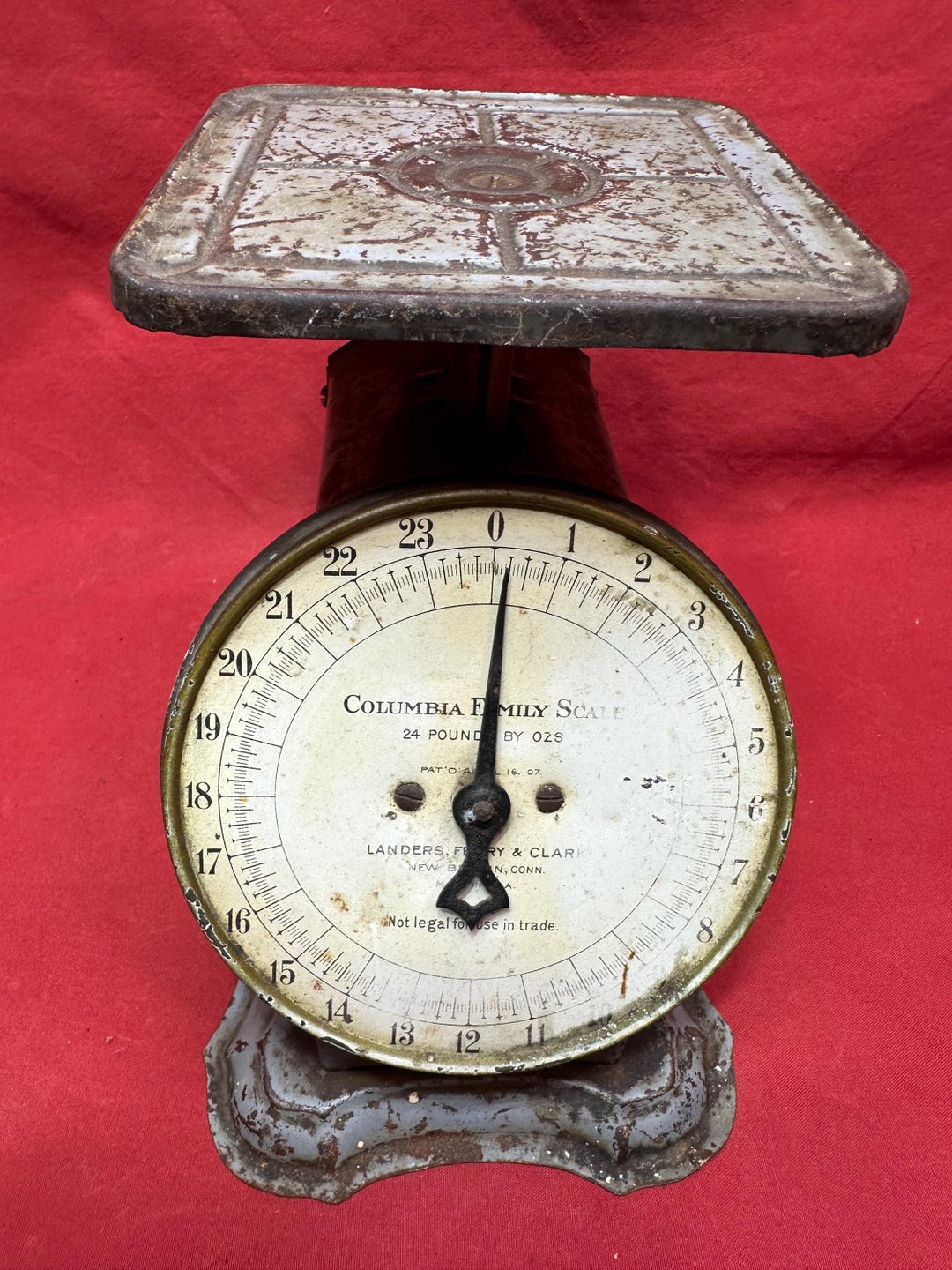 Vintage Columbia Family Grey Metal Kitchen Scale, Landers Frary Clark ...