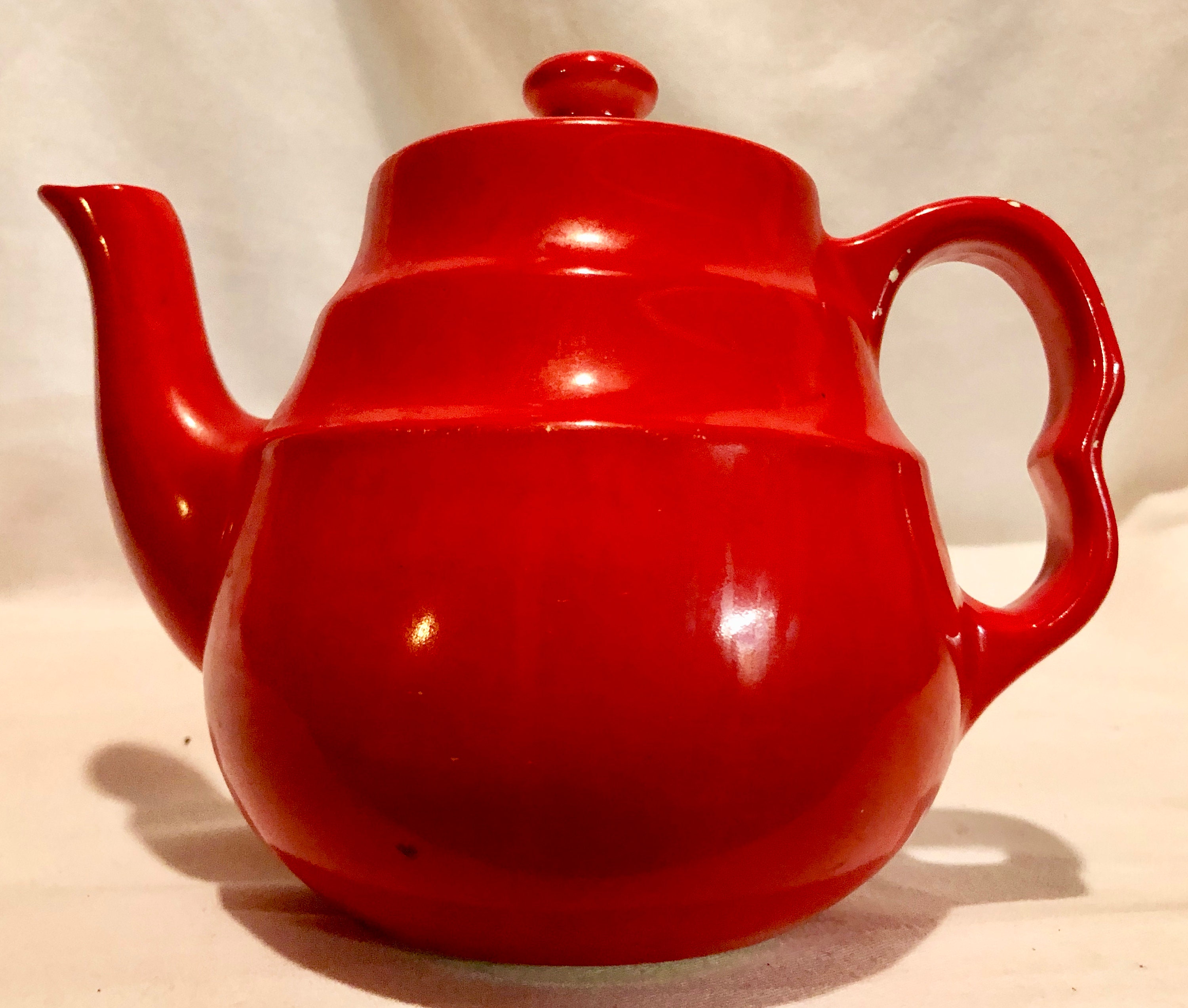 Vintage Universal Cambridge Red Teapot, Universal Cambridge Pottery Co