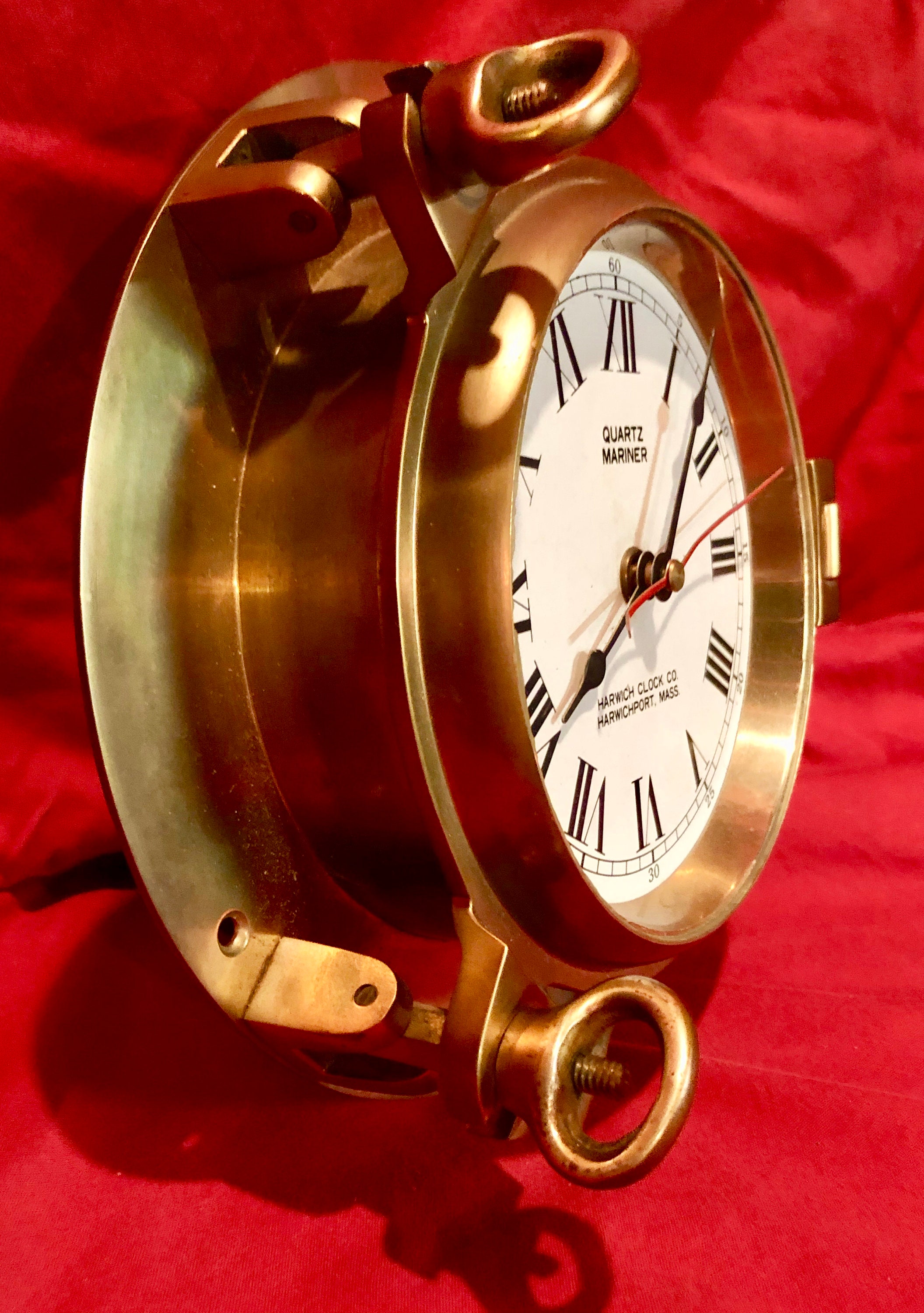 ビンテージ　HarwichClock Co. MarineBarometer HARWICH CLOCK Co Quartz, Barometer, High, Low Tide/ Sold As