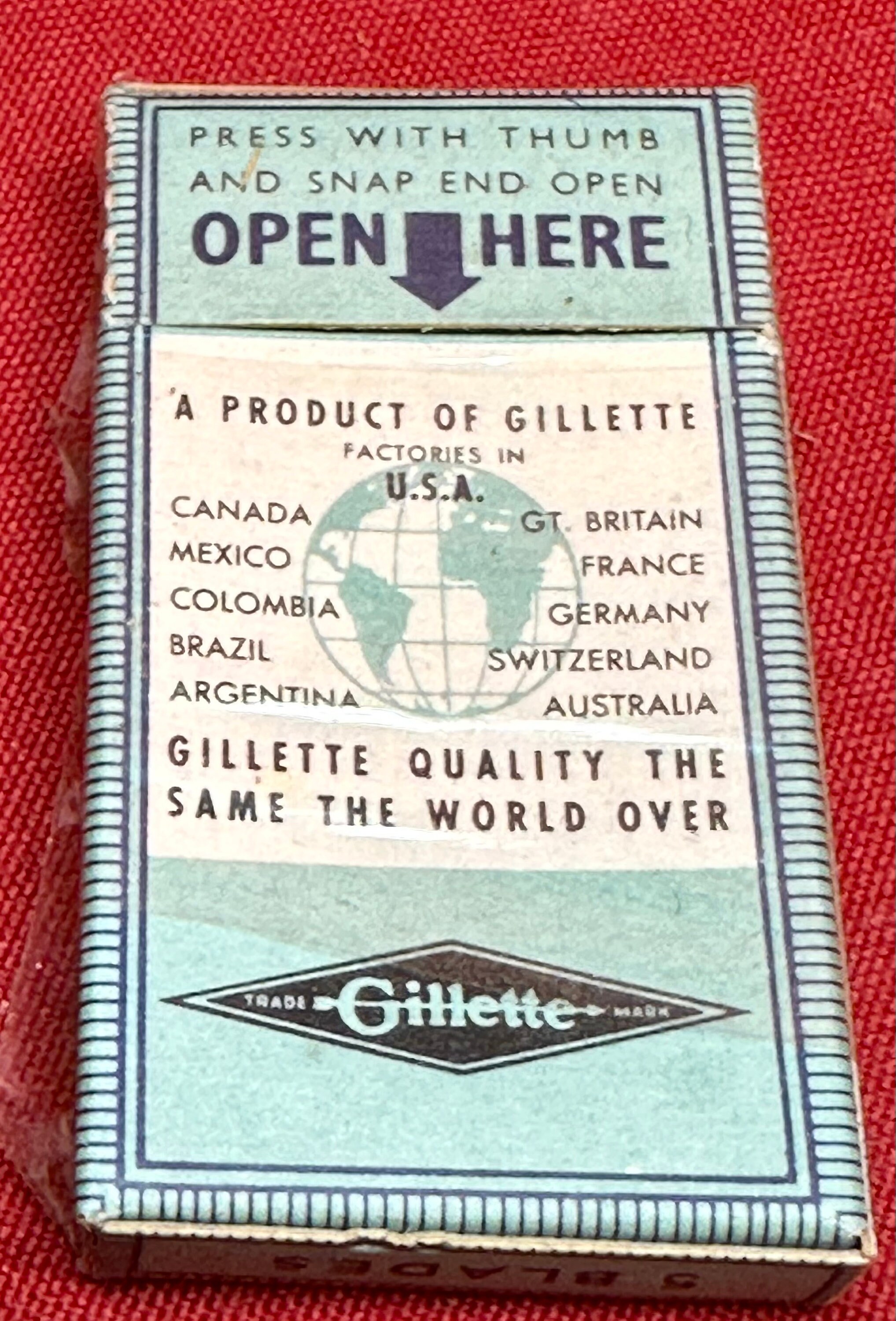Vintage Gillette Blue Razor Blades, Sealed