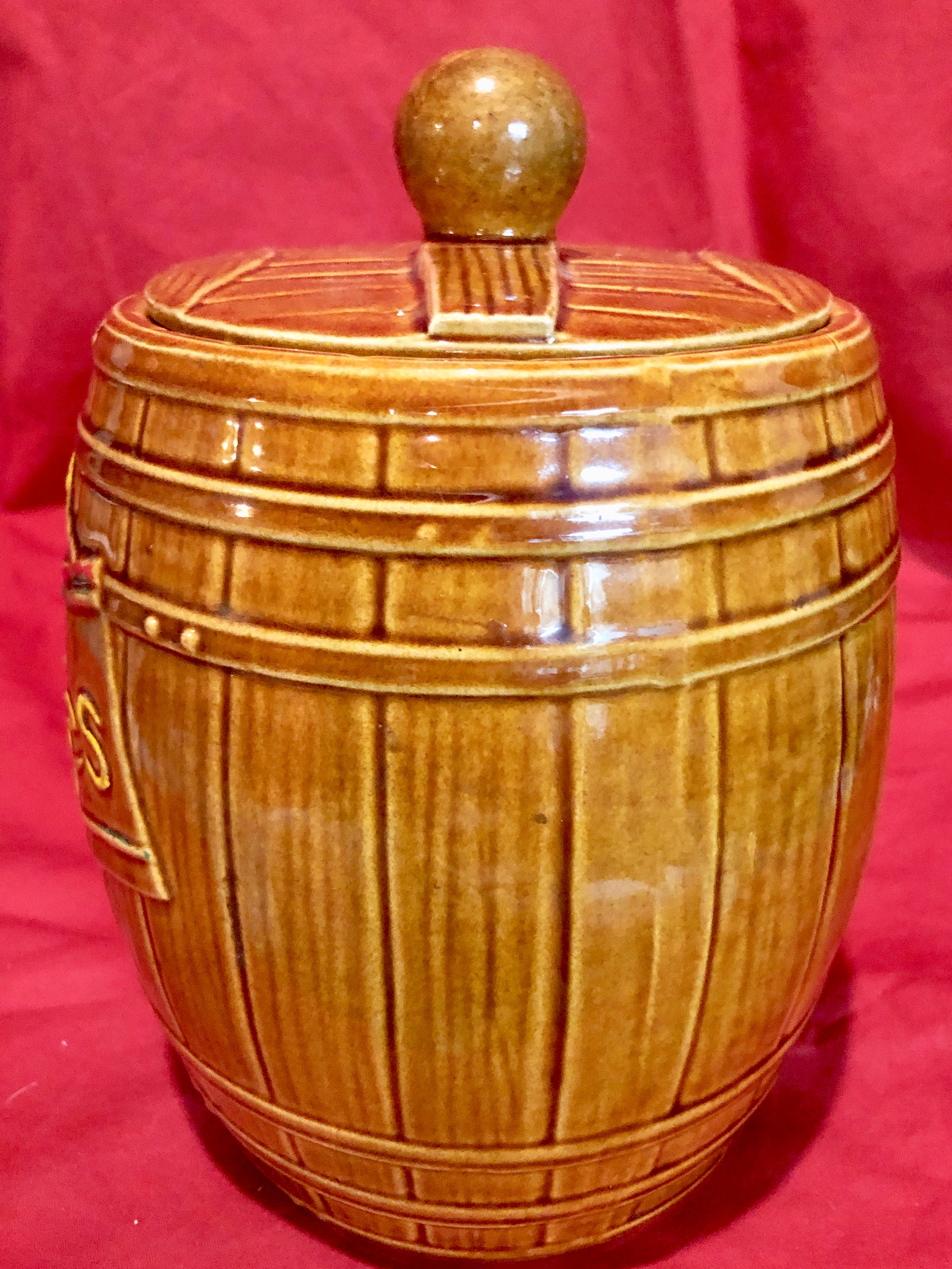 McCoy Pottery Oak Barrel Cookie Jar circa 1950's