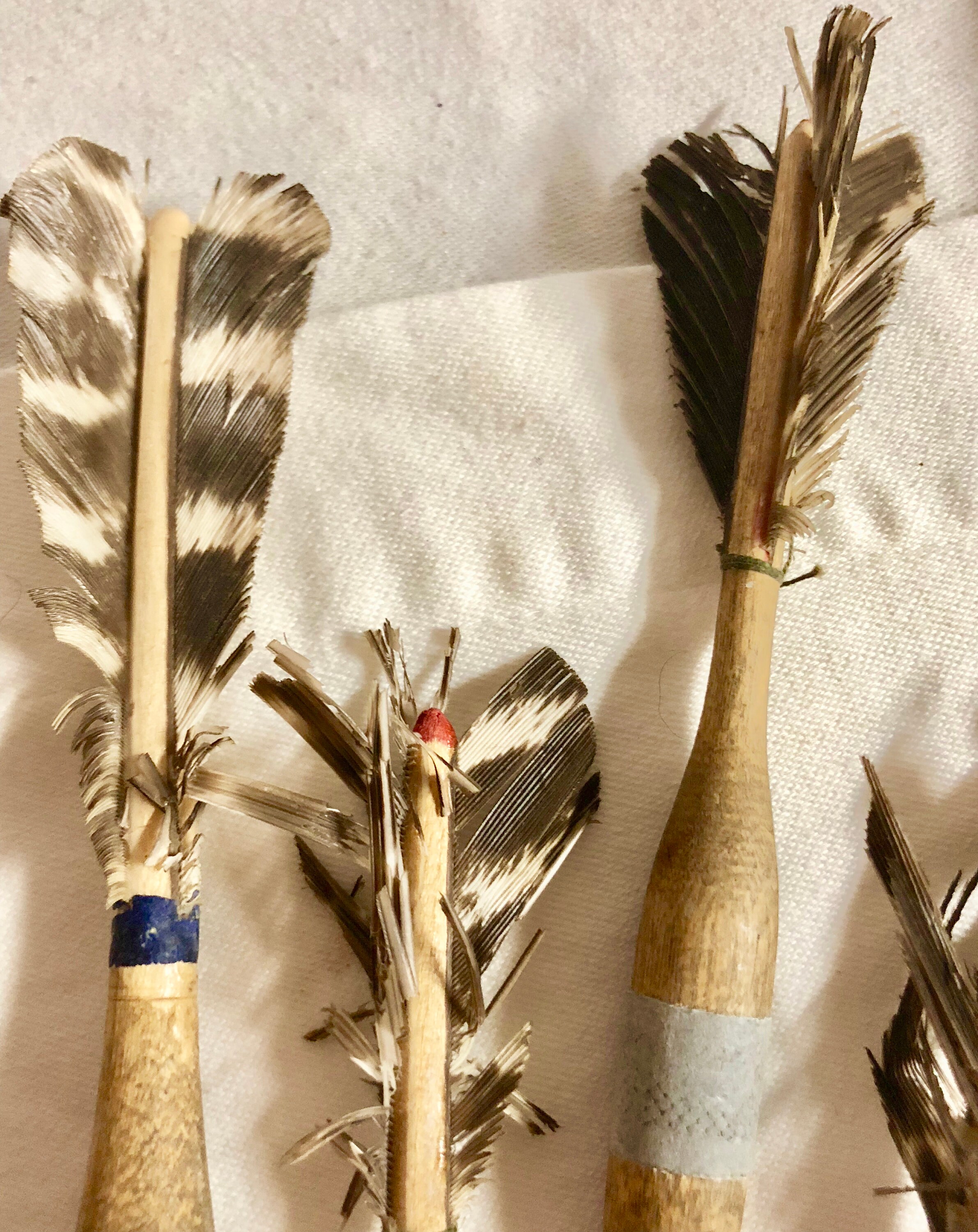 Vintage Wooden and Feather Darts with Stainless Steel Tips Lot of 28