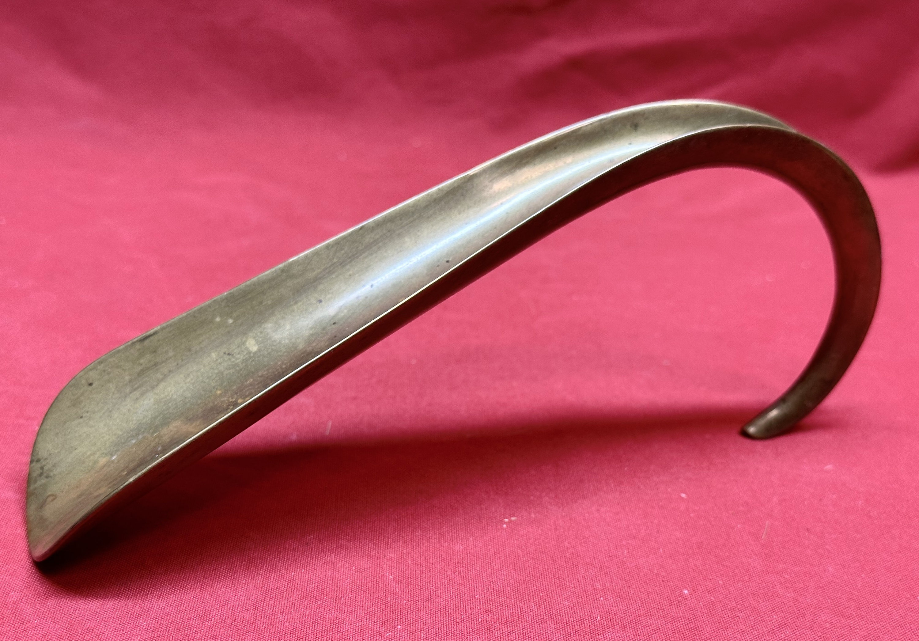 Vintage Large Scoop Handle Brass Shoe Horn