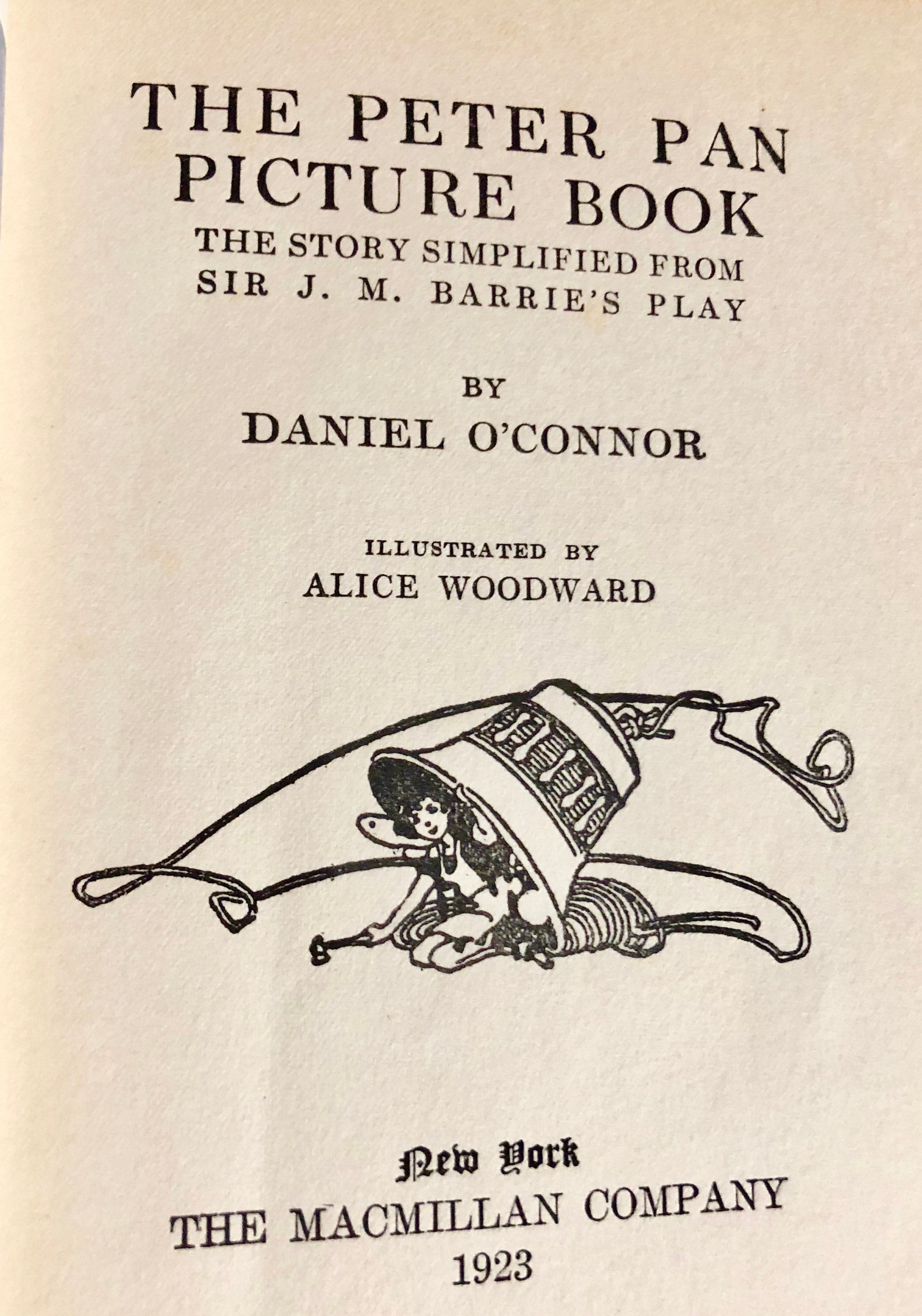 Vintage Peter Pan Picture Book 1923 Edition by Daniel O'Connor, illustrated by Alice Woodward