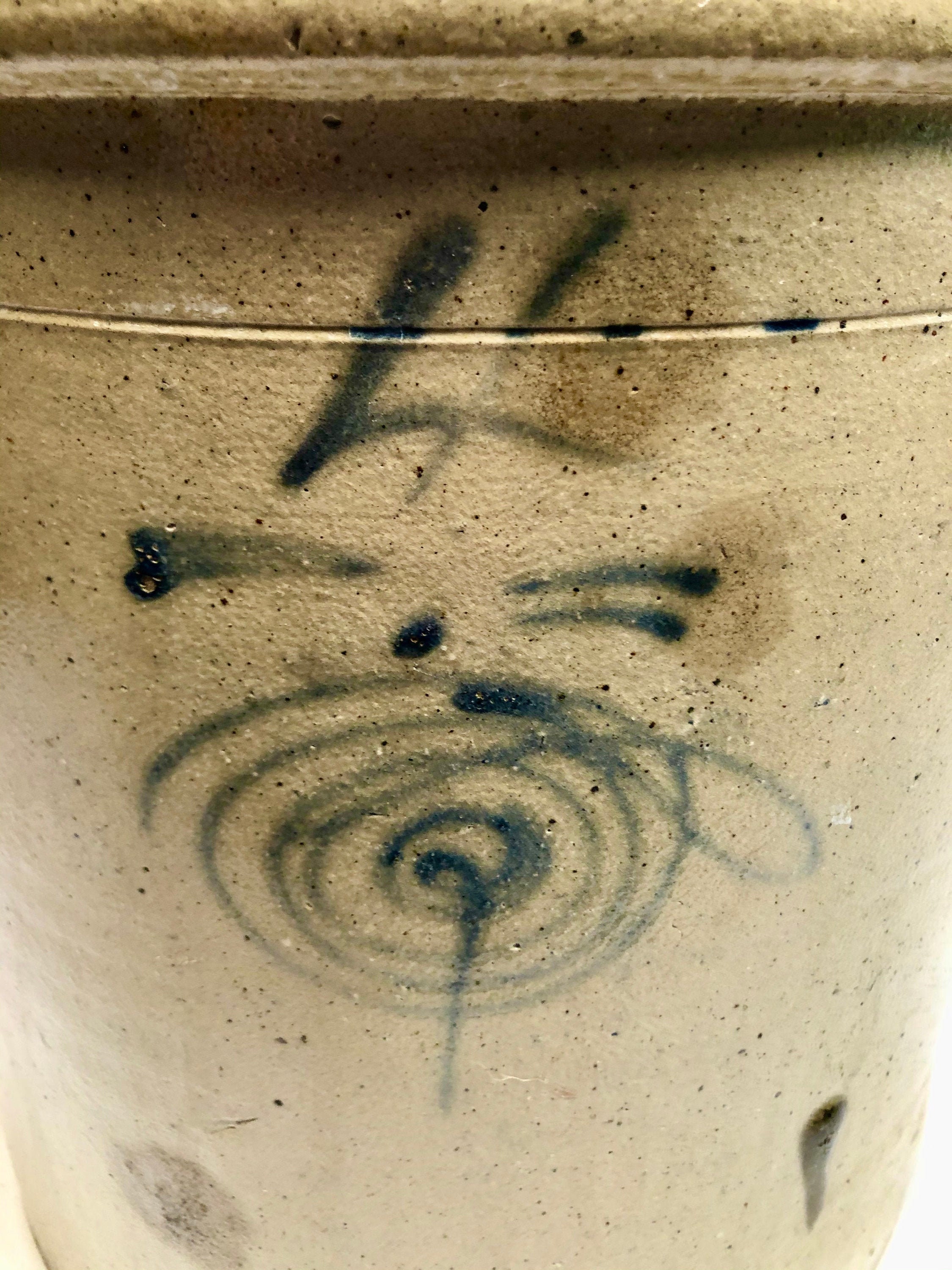 Antique Stoneware bee Stingcrock With Cobalt Floral Design Etsy