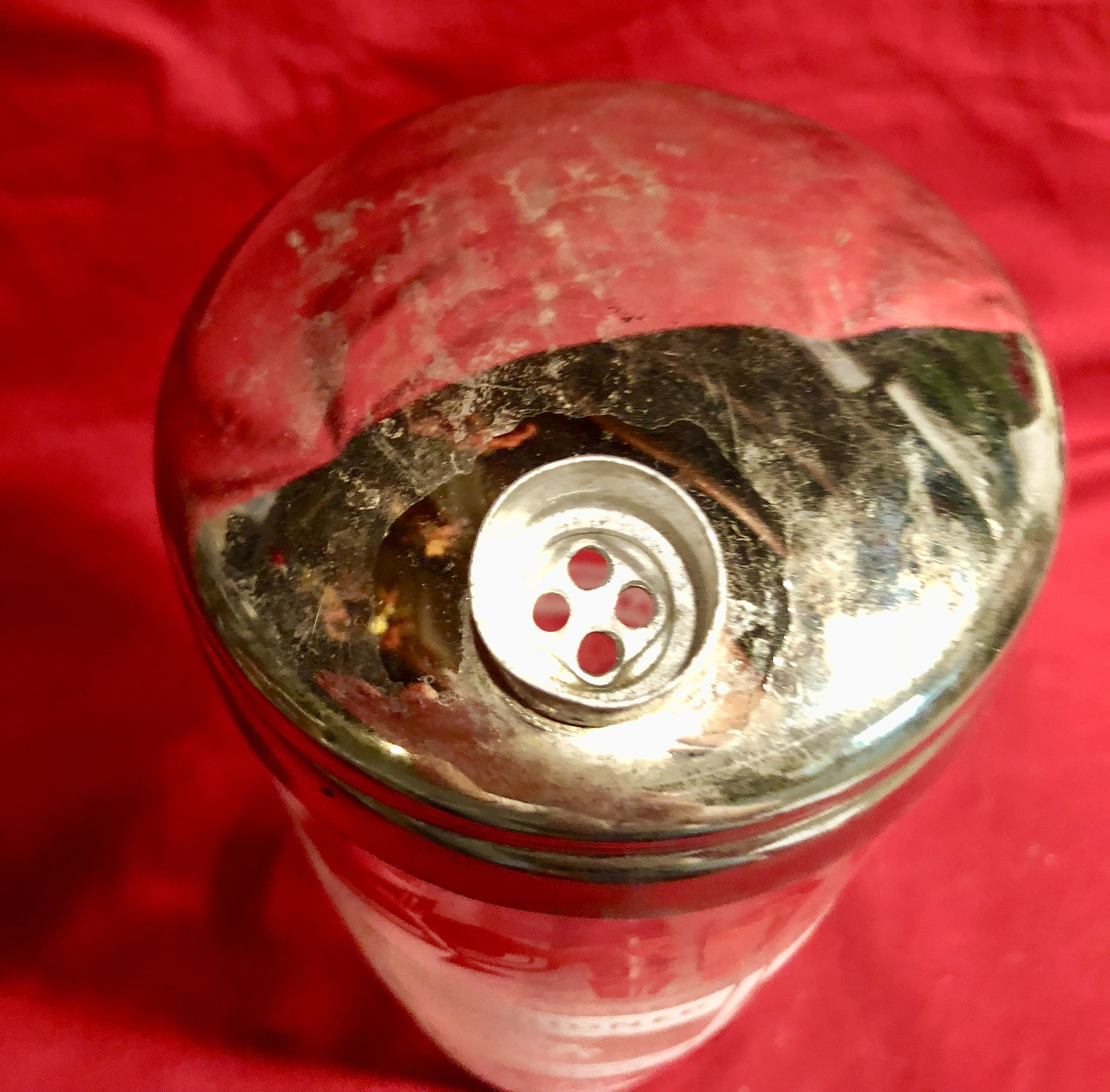 Vintage Clear Glass Cocktail Shaker with Stainless Steel Top