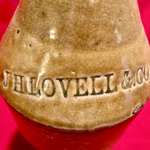 Vintage Stoneware Ale/Beer Bottle, JH Lovell & Co