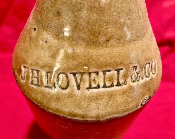 Vintage Stoneware Ale/Beer Bottle, JH Lovell & Co