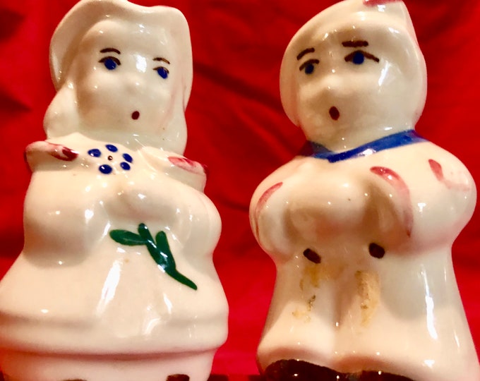 Vintage Shawnee Pottery Girl and Boy Ceramic Salt and Pepper Shaker