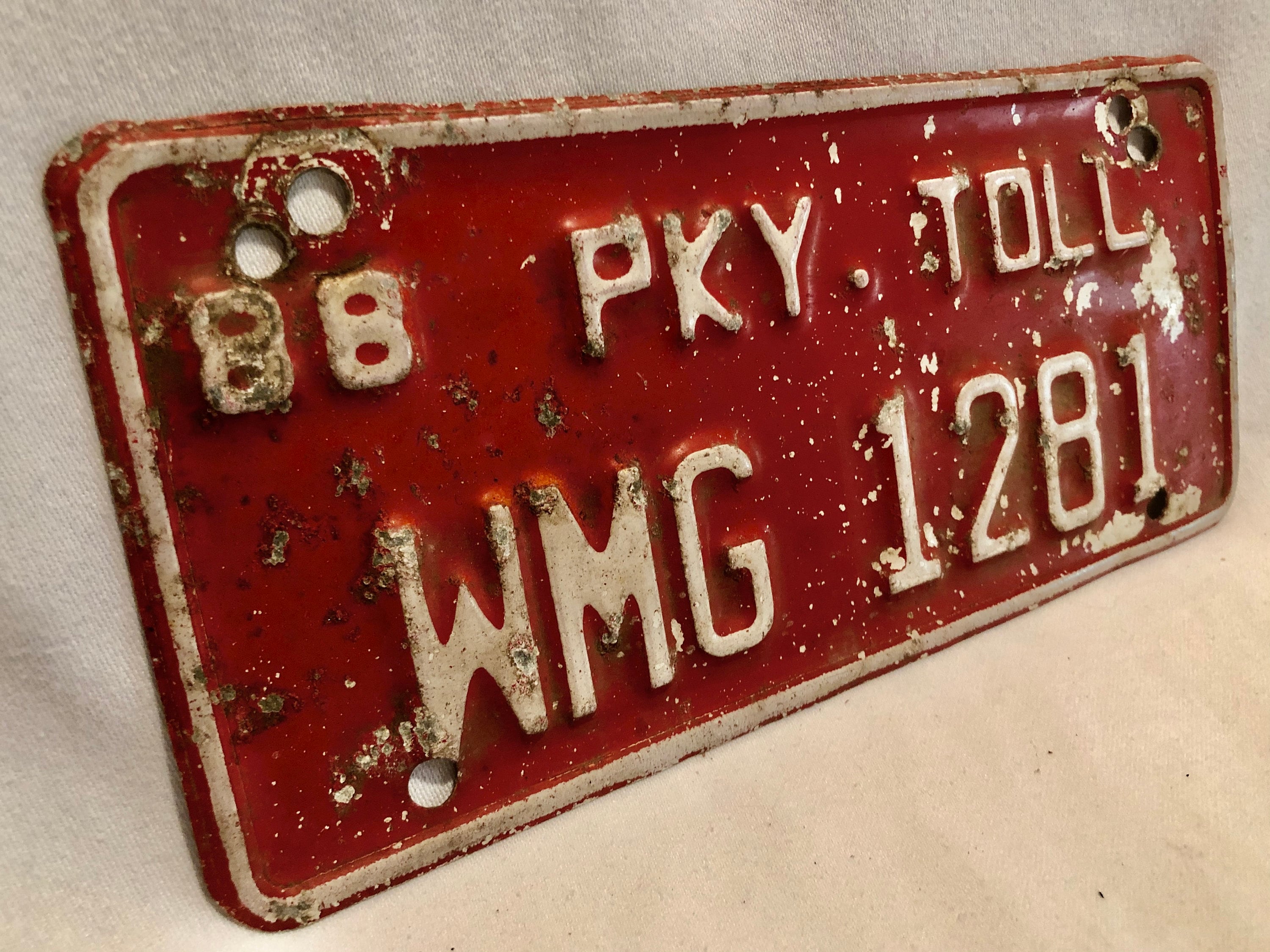Vintage Connecticut Parkway Toll Metal License Plate
