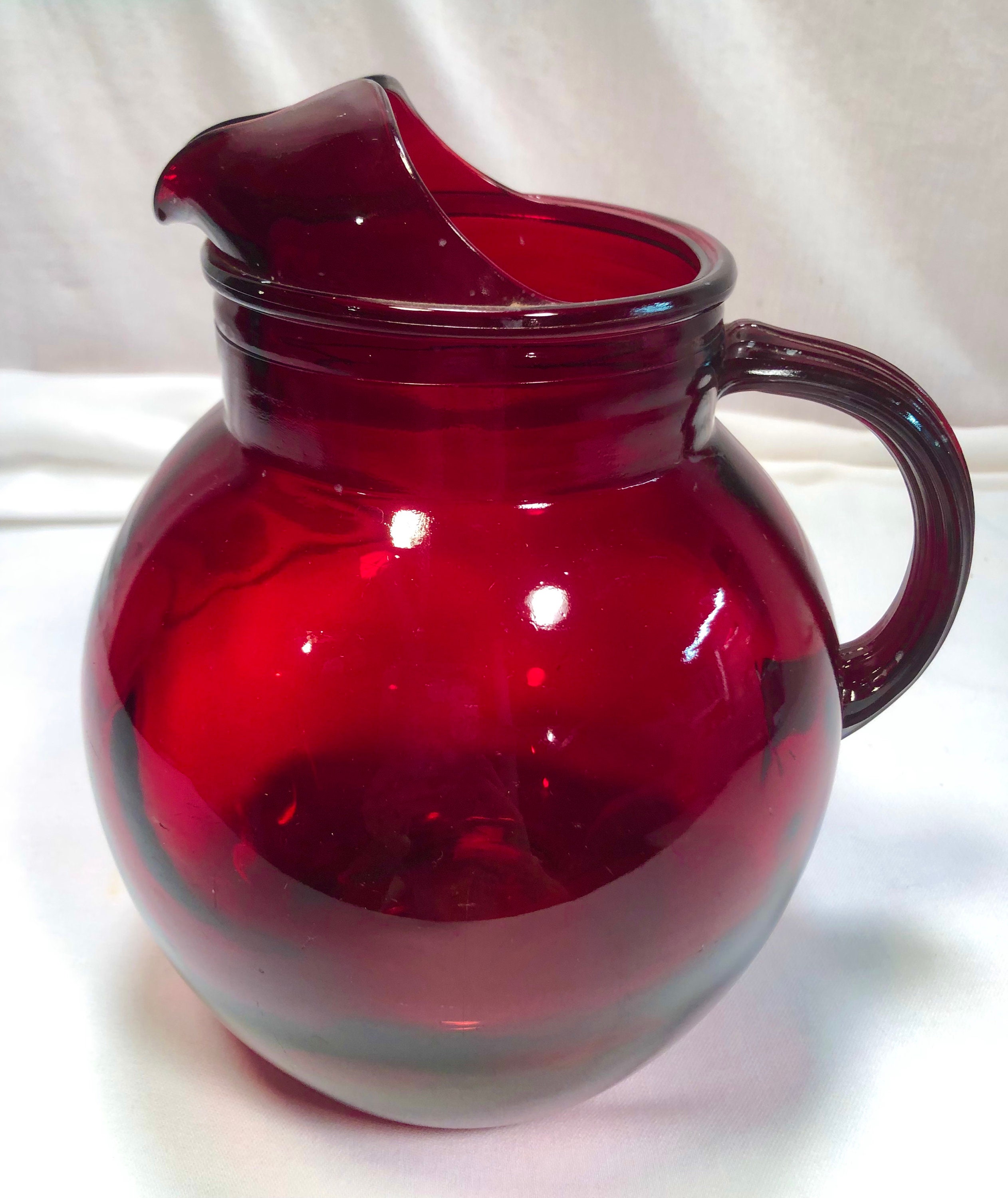 Vintage - Ruby Red -Wine /Water Goblets Glasses - Set Of 4