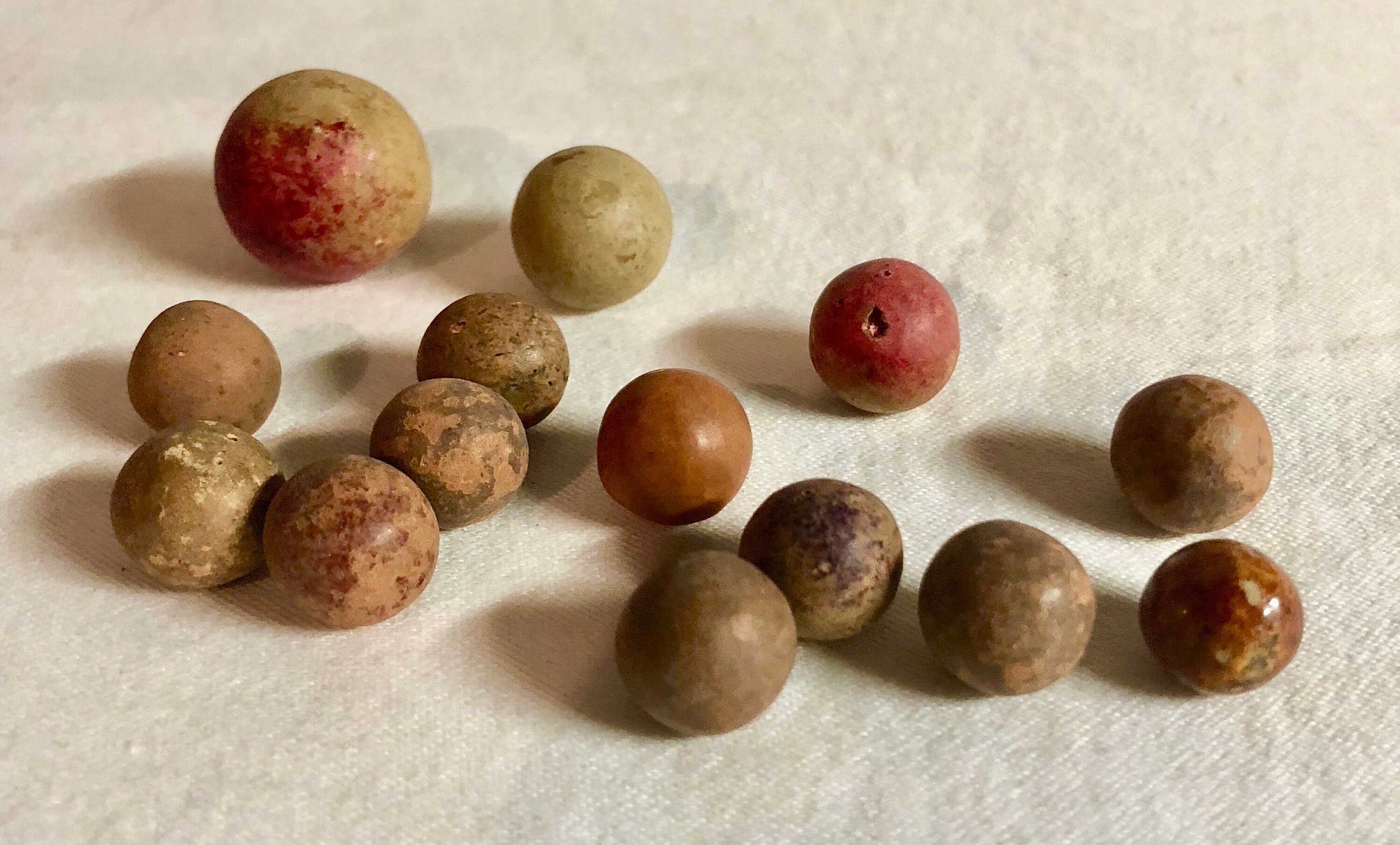 Antique Clay Marbles Lot of 14