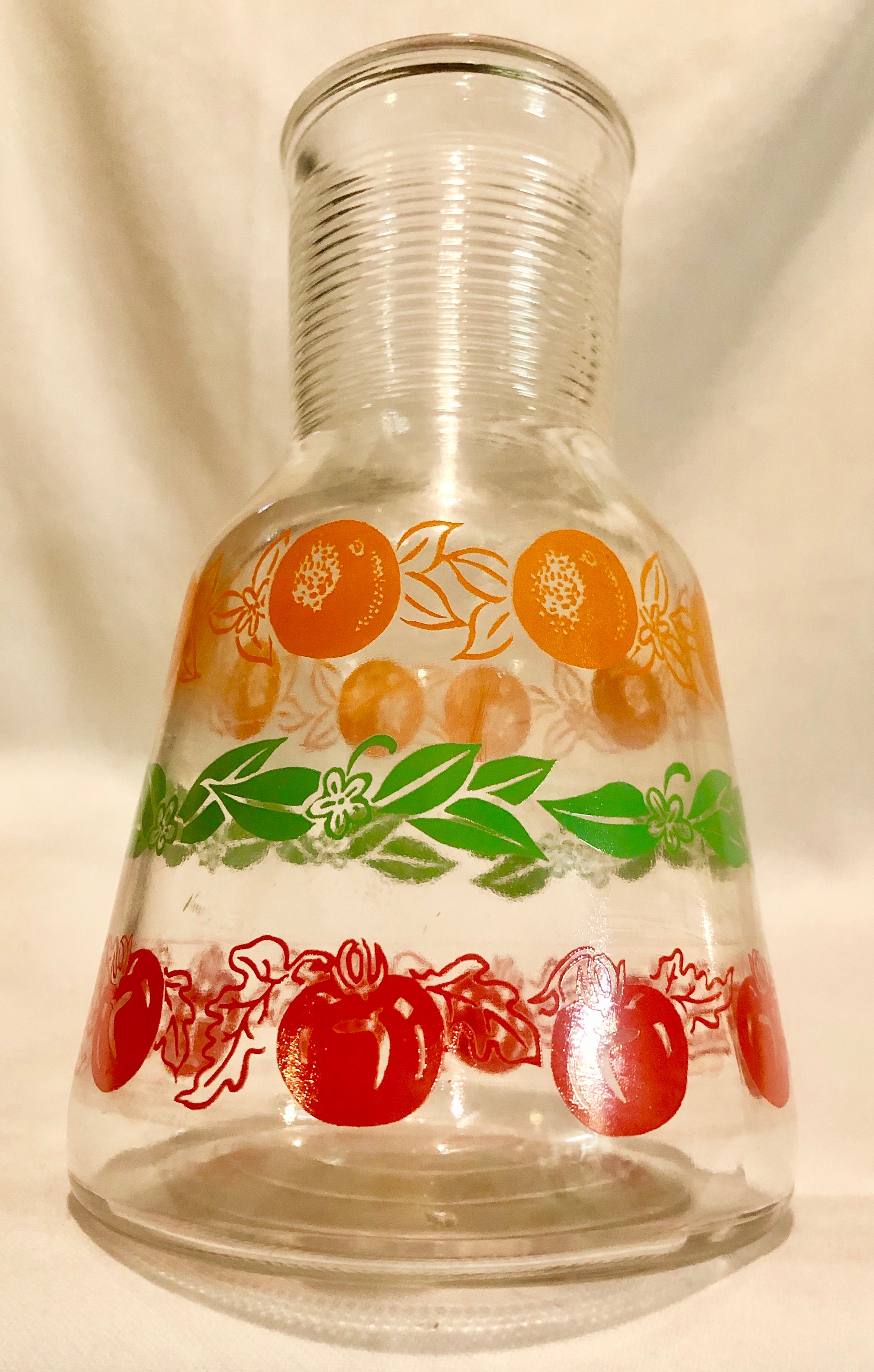 VintageHazel-Atlas Glass Tomato and Orange Juice Carafe