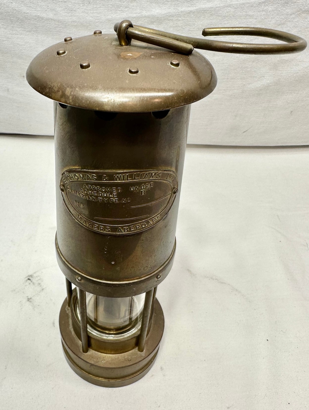 Vintage E. Thomas & Williams Ltd Brass Miners Safety Lamp 