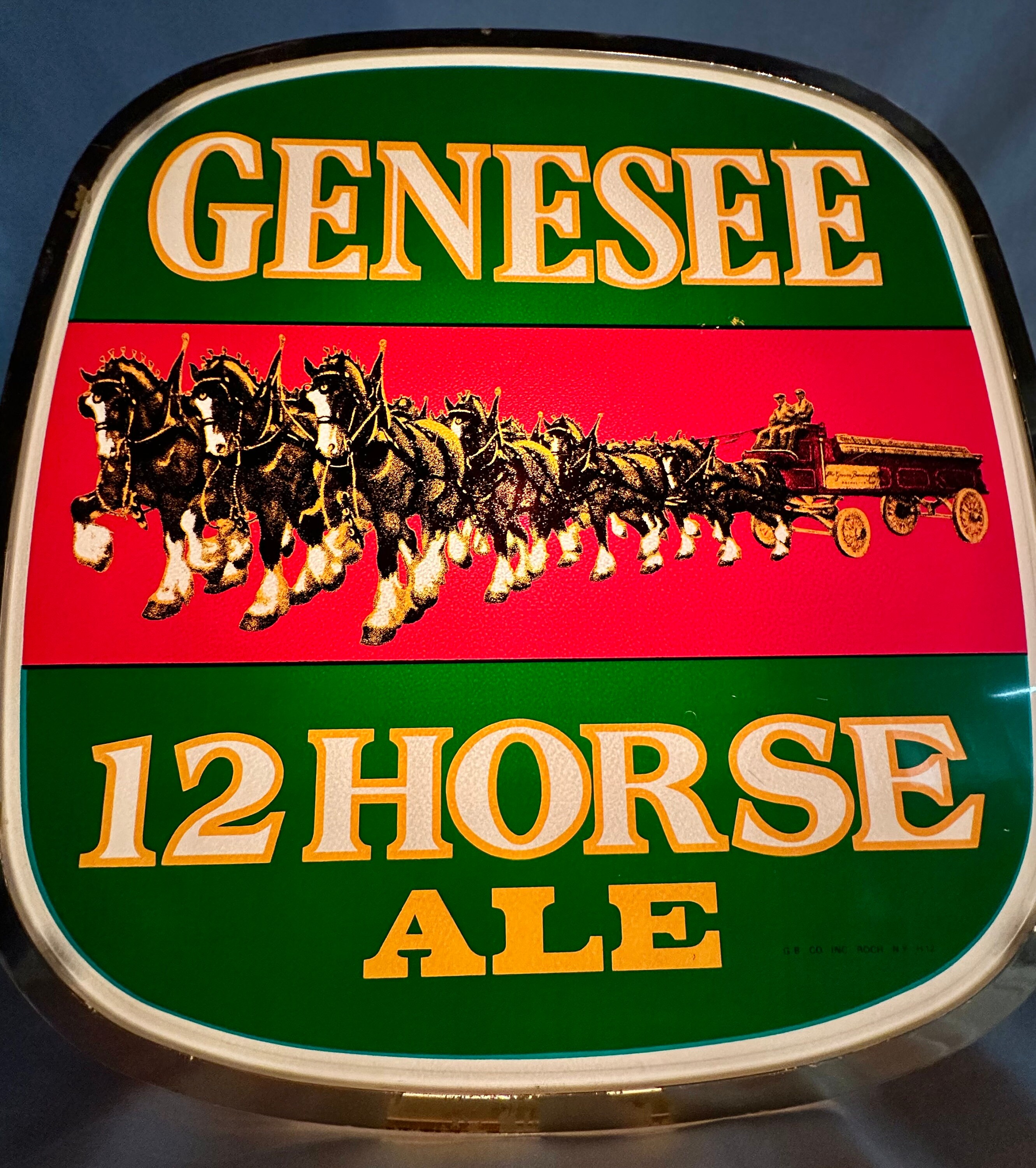 Vintage Genesee 12 Horse Ale Advertising Illuminated Beer Sign