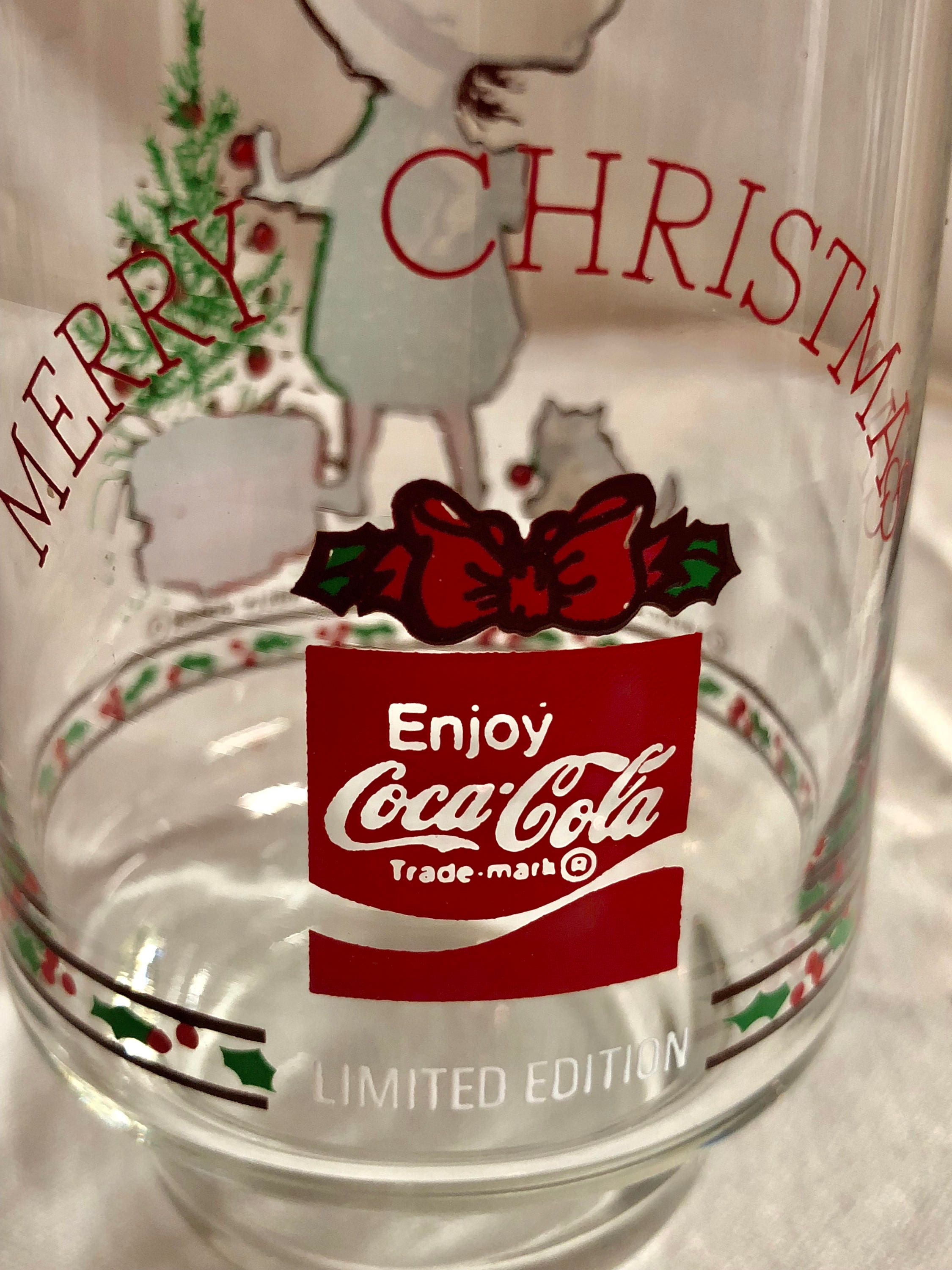 Vintage Holly Hobby Coca Cola Christmas Drinking Glasses Set Of 2