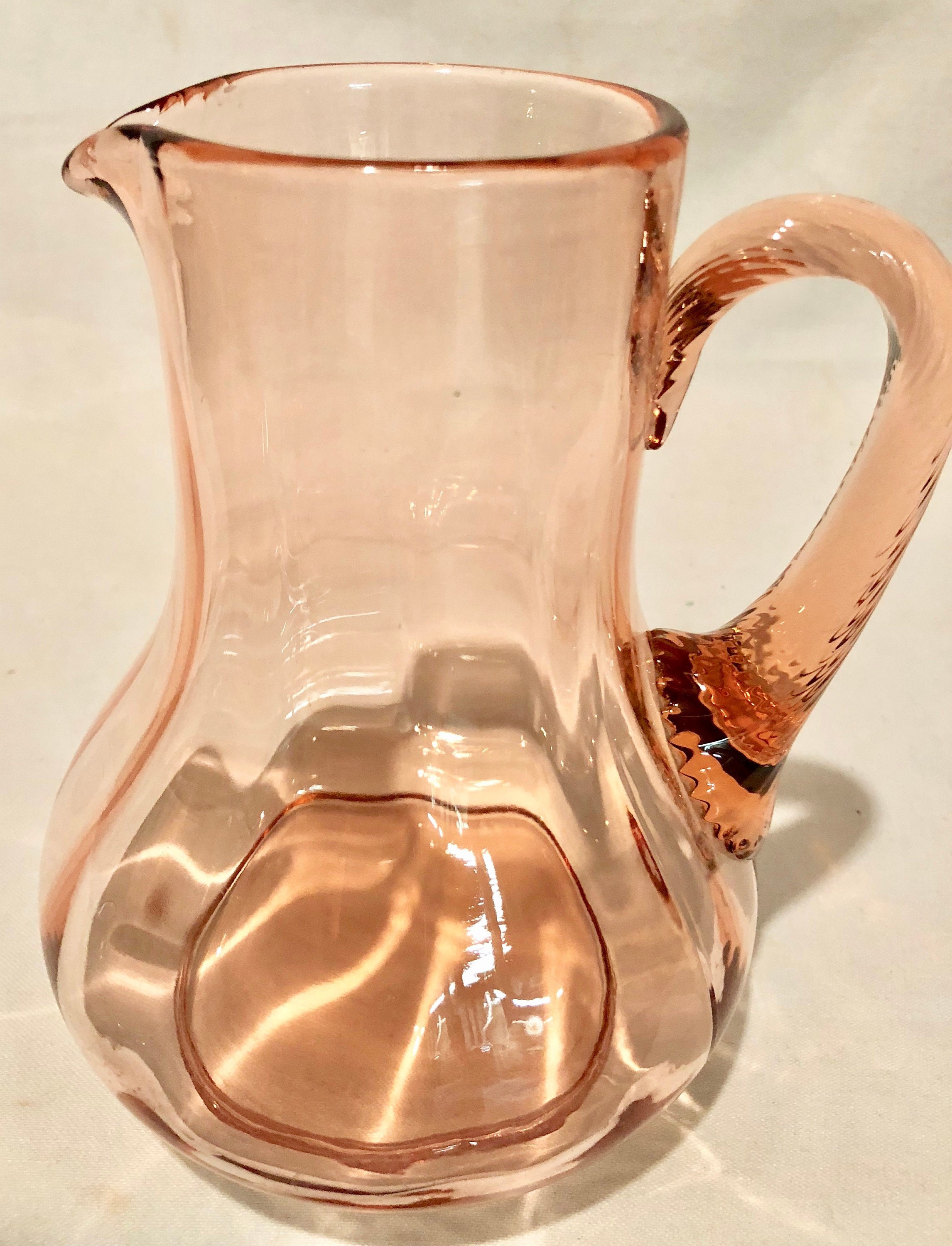 Antique Blush Pink Depression Glass Water/Juice Pitcher