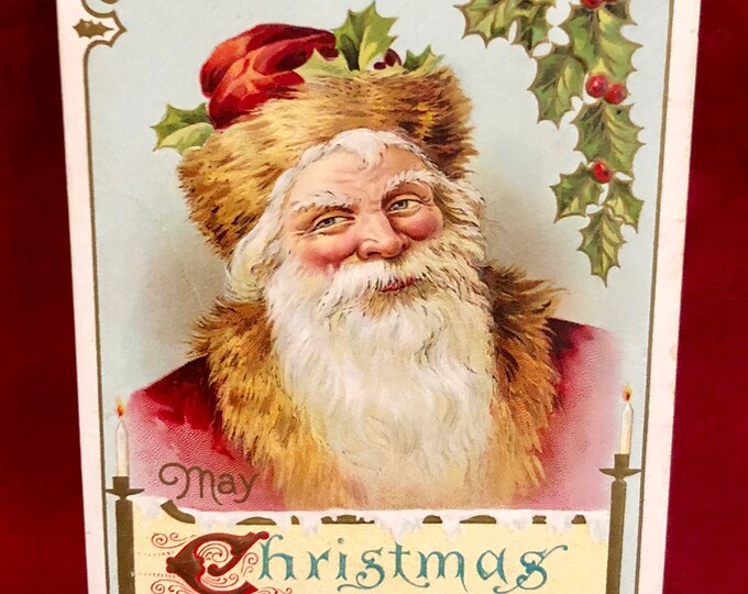 Vintage Used Christmas Santa Clause Postcard  Circa 1911