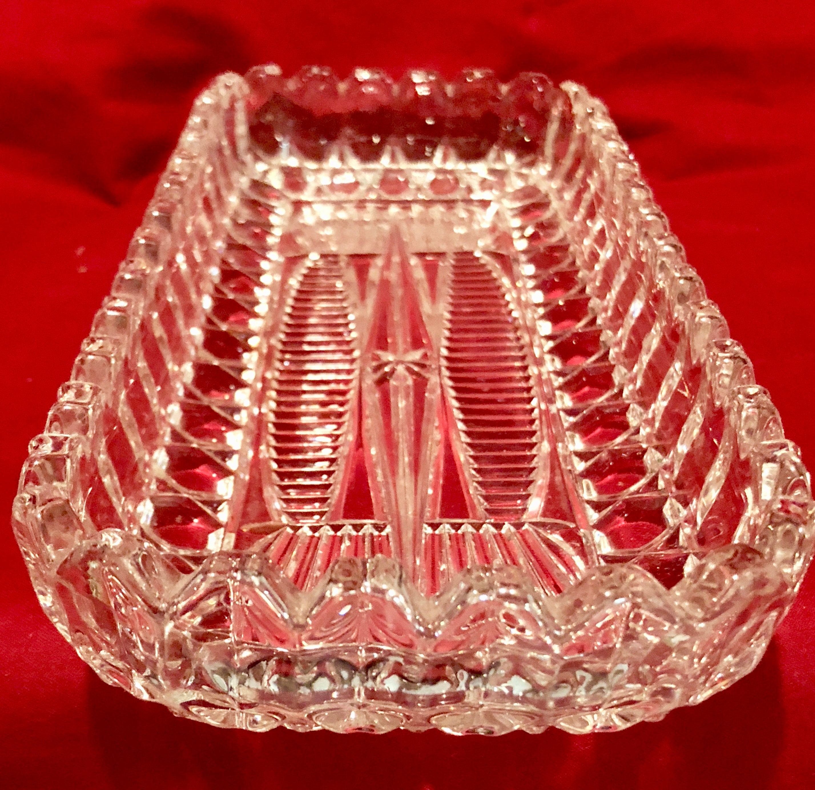 Vintage Cut Crystal Serving Dish