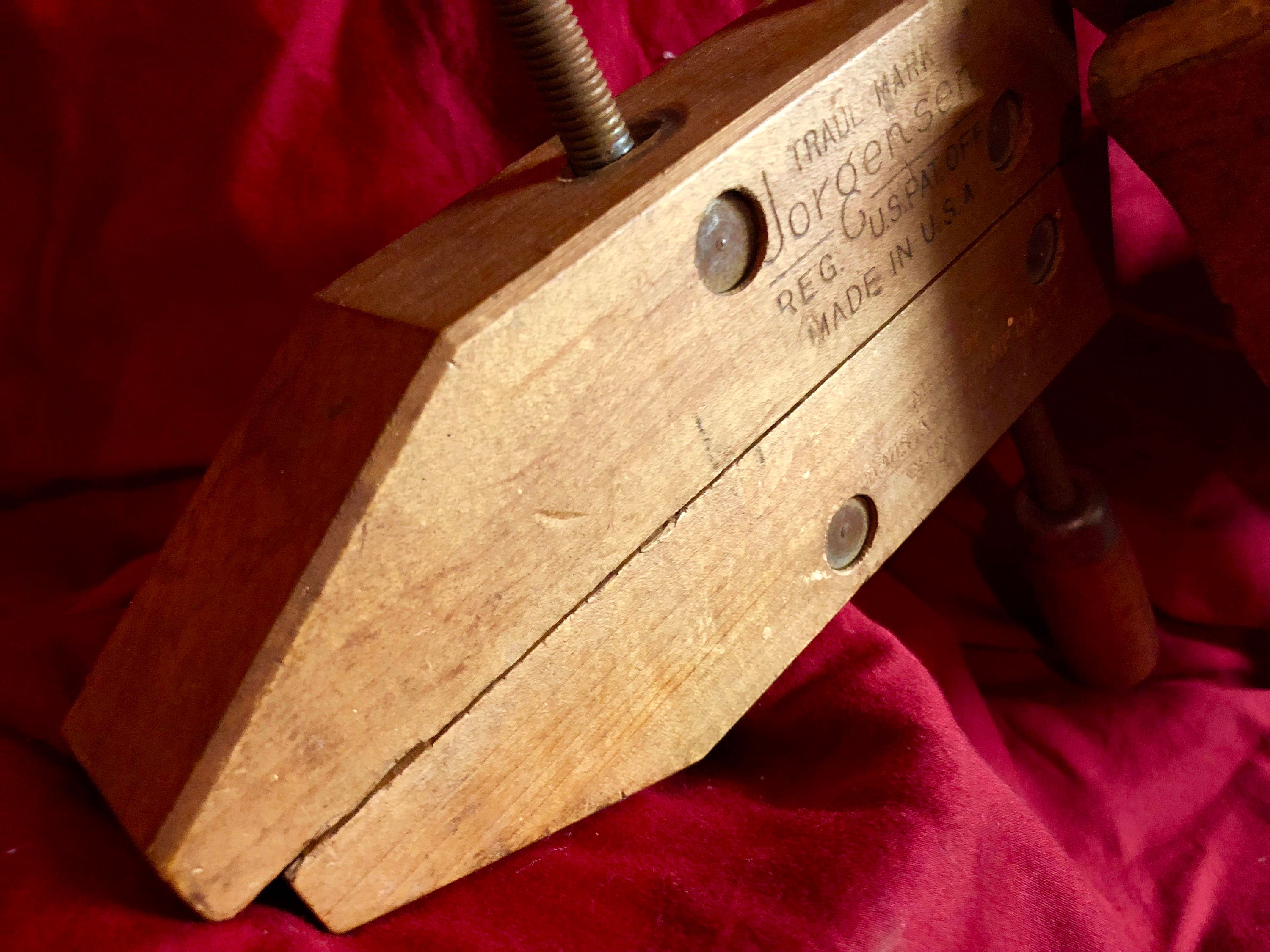 Vintage Wooden Adjustable Clamps by the Jorgensen Co circa 1950's-Set