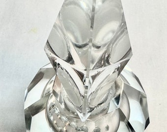 Vintage Mid Century Clear Cut Glass Perfume/Scent Bottle