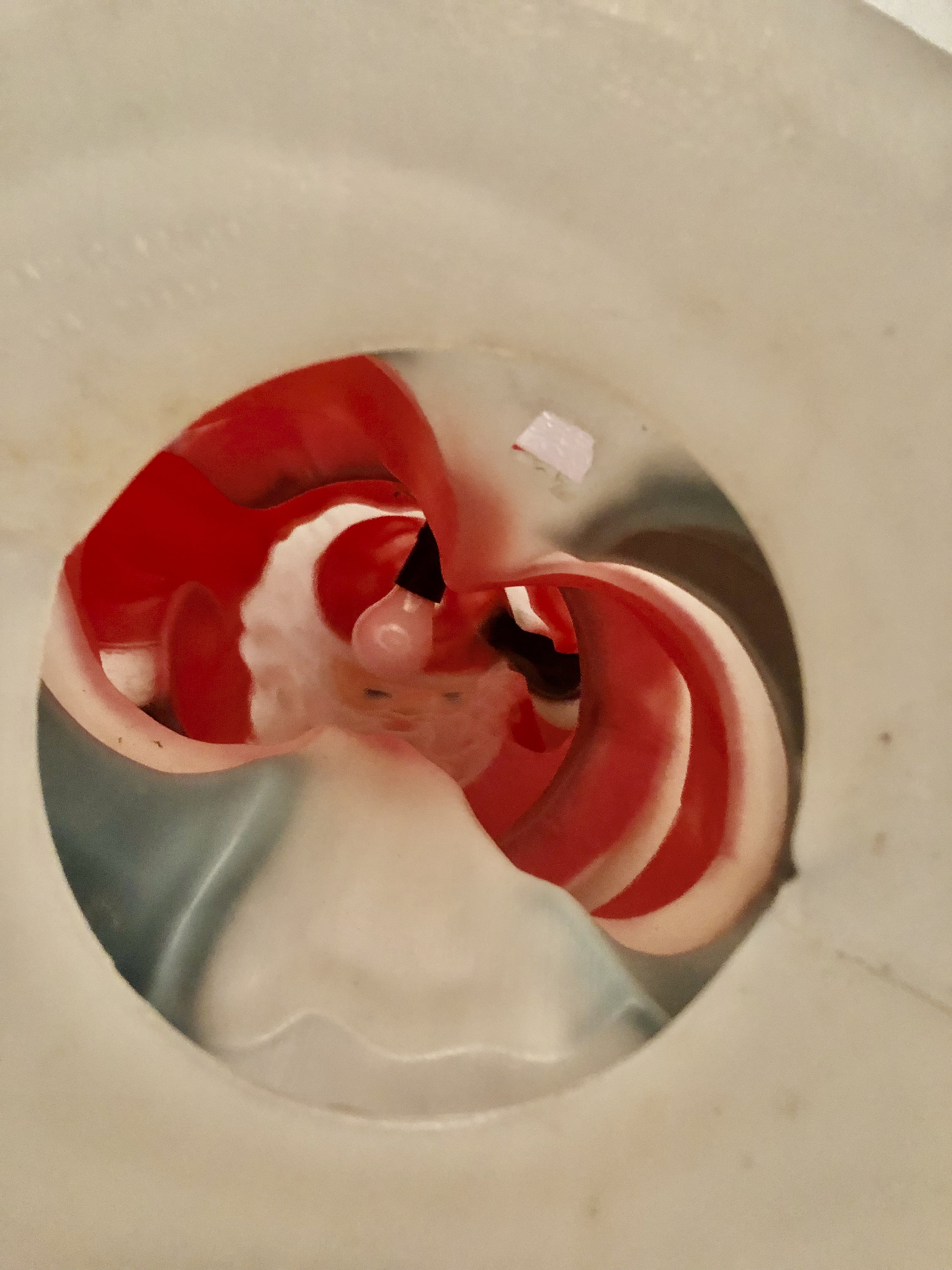 Vintage Plastic Waving Santa Light Up Blowmold Decoration, General Foam