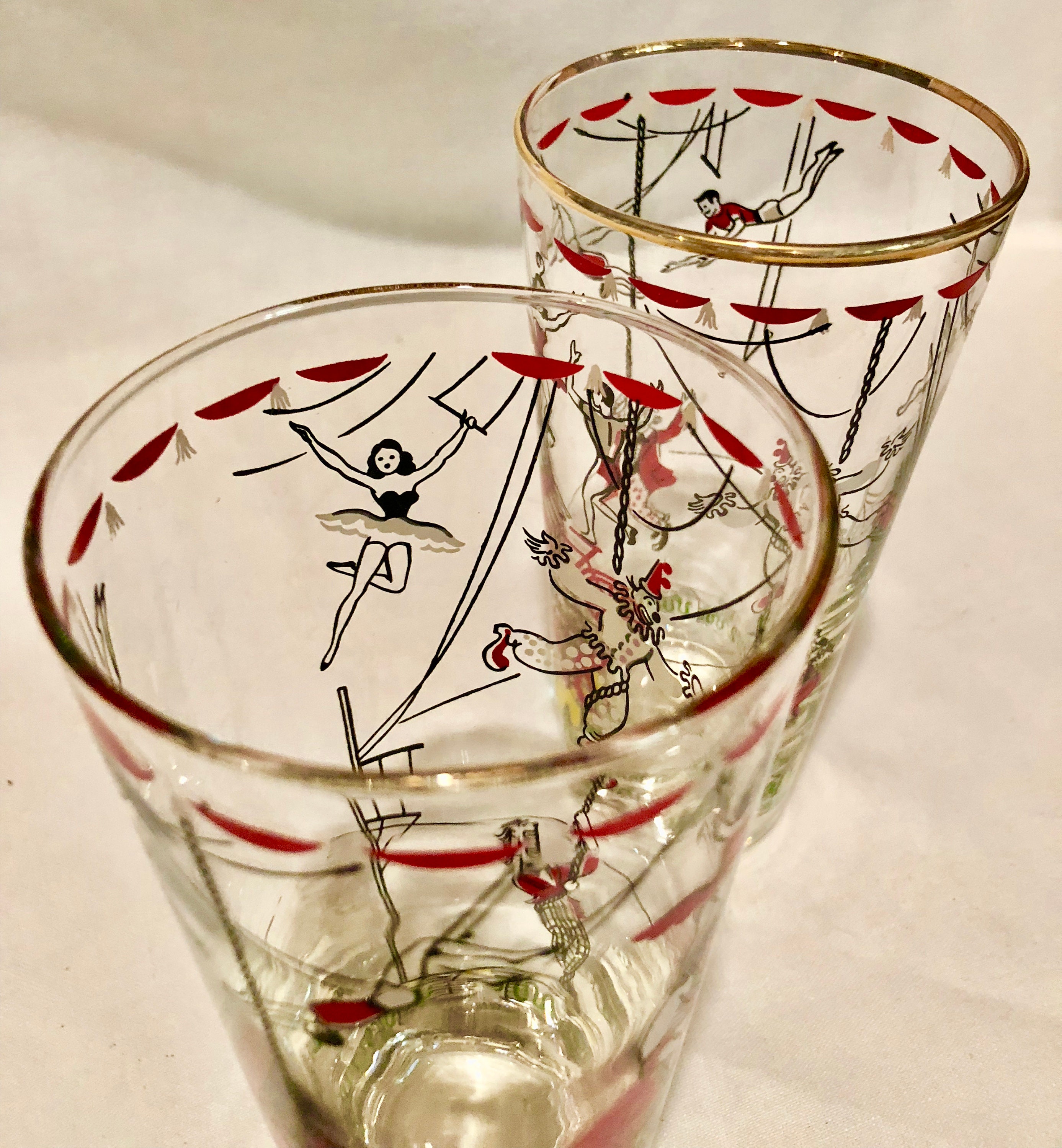 vintage beverage glasses