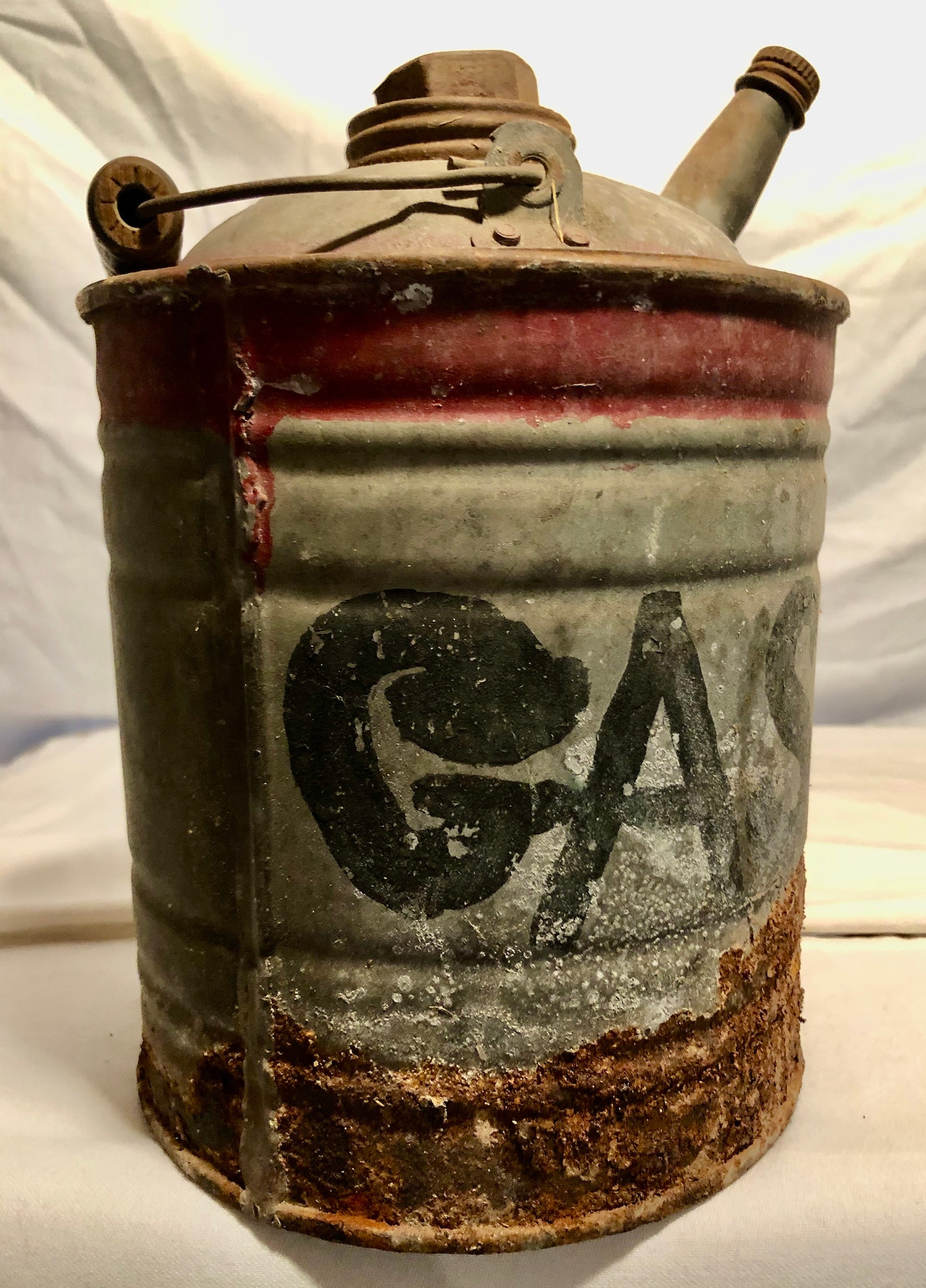 Vintage Delphos Hand Made 5 Gallon Galvanized Metal Gas Can Etsy