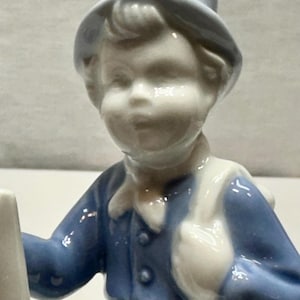Antique Porcelain Chimney Sweep,Blue and White Porcelain Young Man, Gerold Porzellan,Barvaria,West Germany