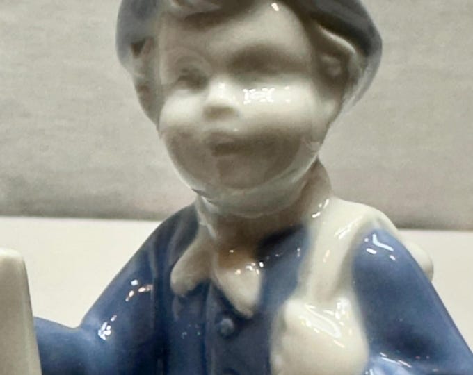 Antique Porcelain Chimney Sweep,Blue and White Porcelain Young Man, Gerold Porzellan,Barvaria,West Germany