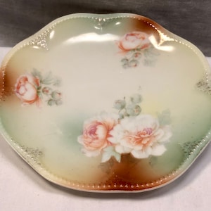 Vintage RS Germany 6 Inch Rose Floral Plate