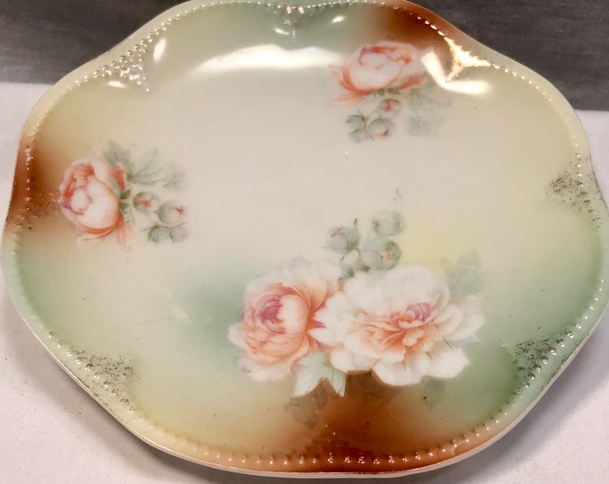 Vintage RS Germany 6 Inch Rose Floral Plate