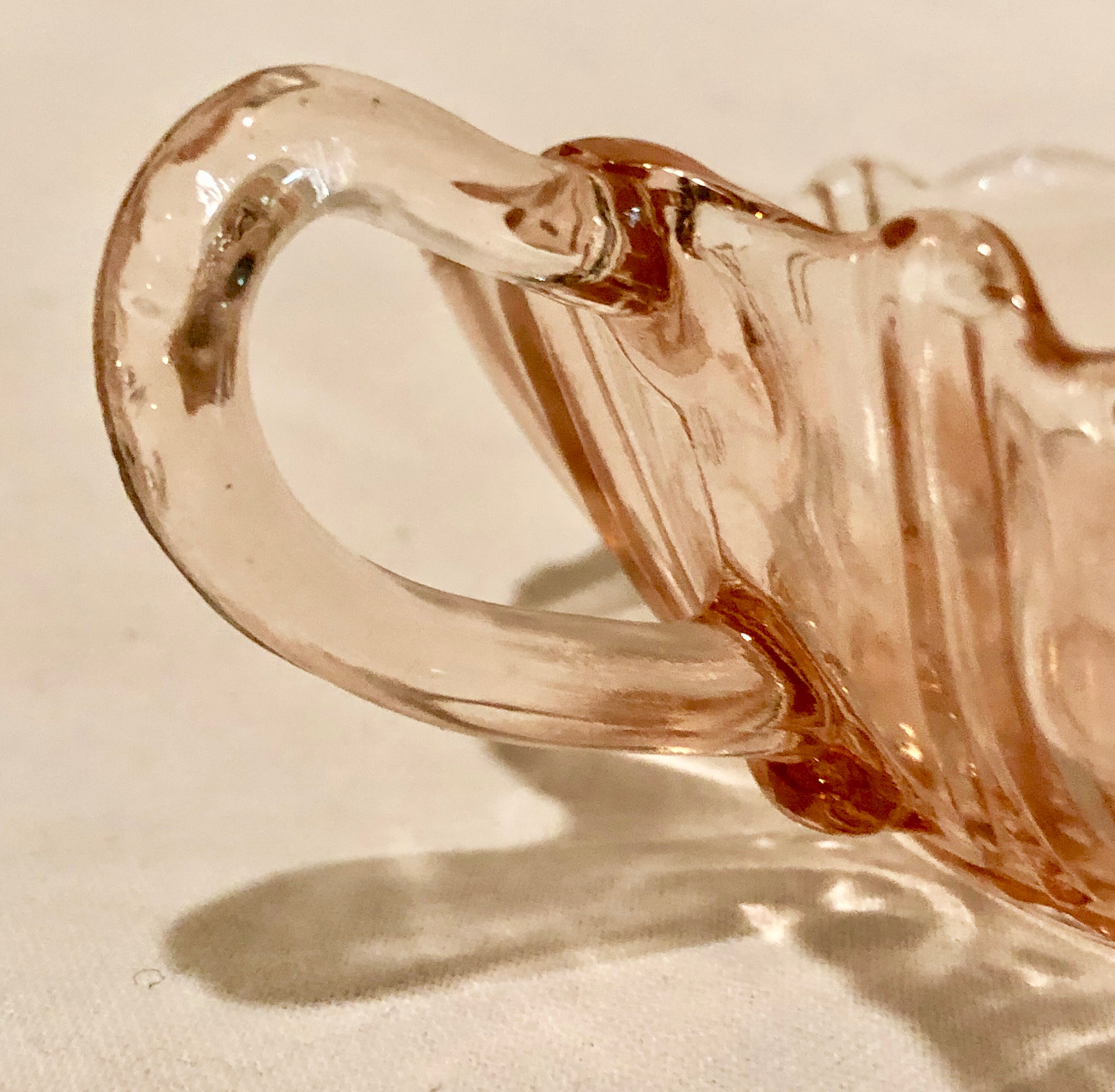 Vintage Blush Pink Depression Glass Serving Dish