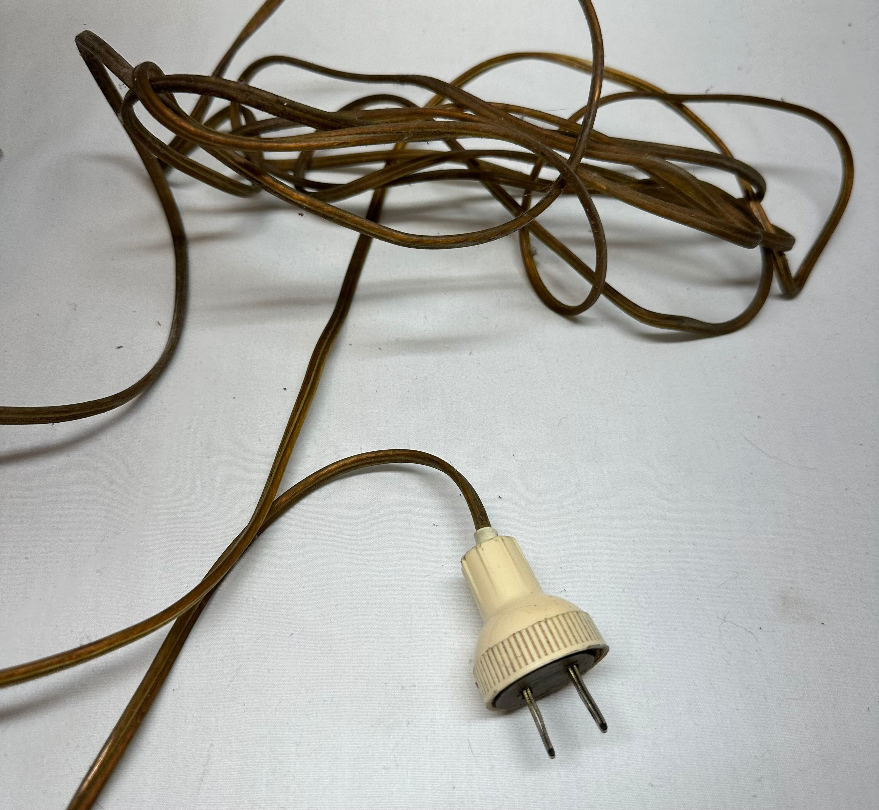 Vintage Pink/White Swirl Glass Globe Electric Two way Gone With the