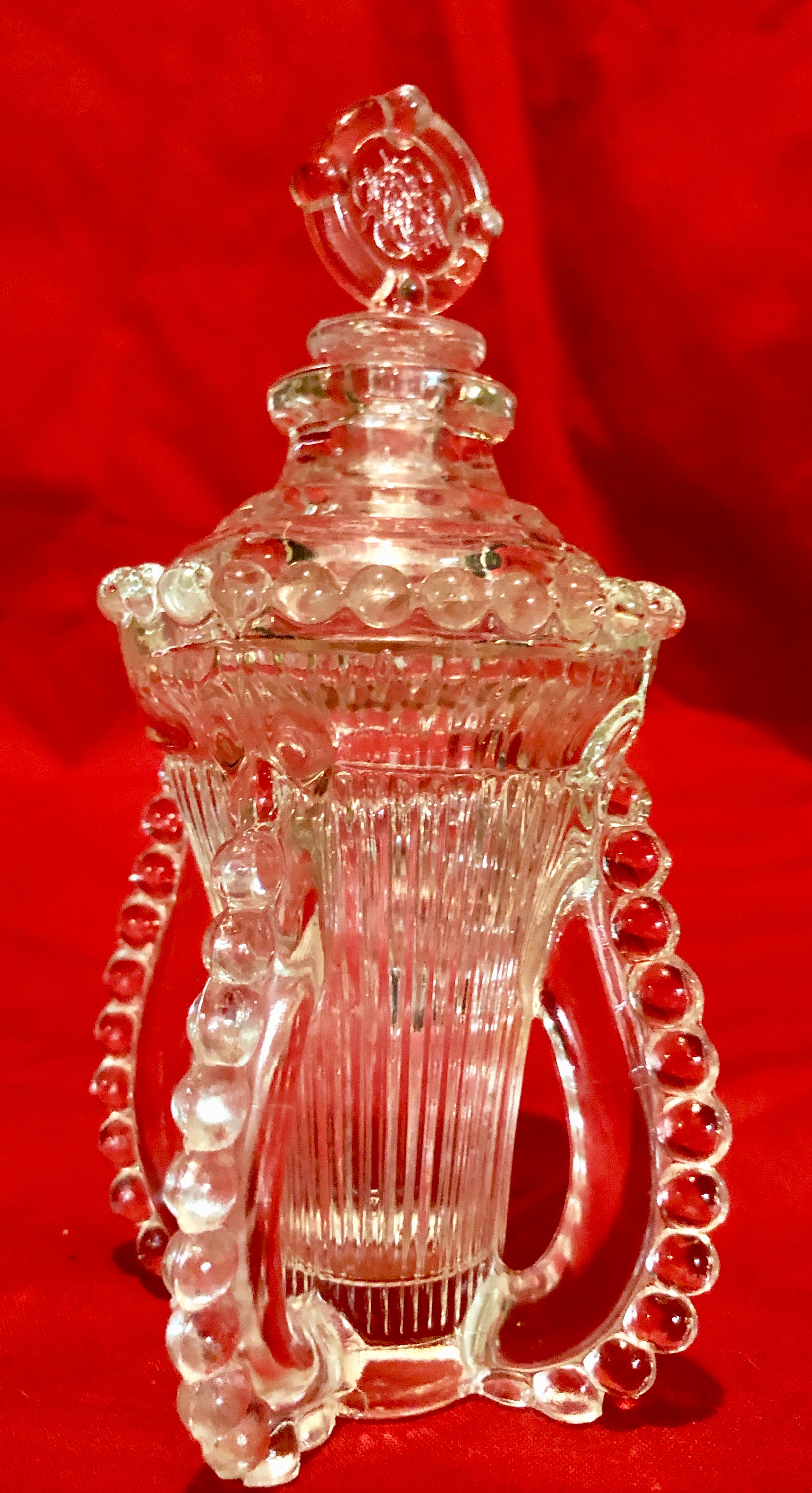 Download Vintage Hobnail Clear Glass Perfume Bottle/Scent Bottle