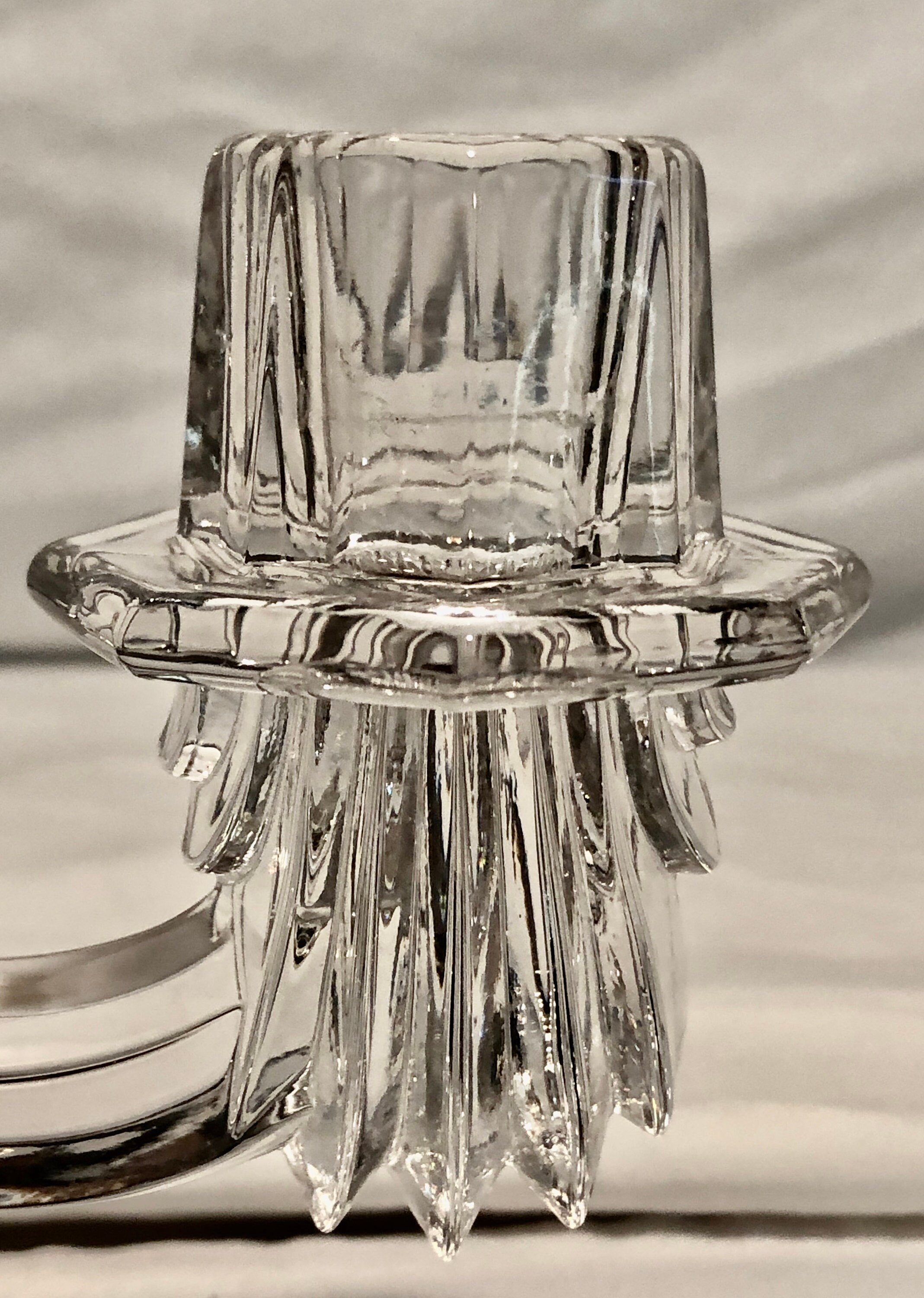 Vintage Cut Crystal ArtDeco Candlestick Holder