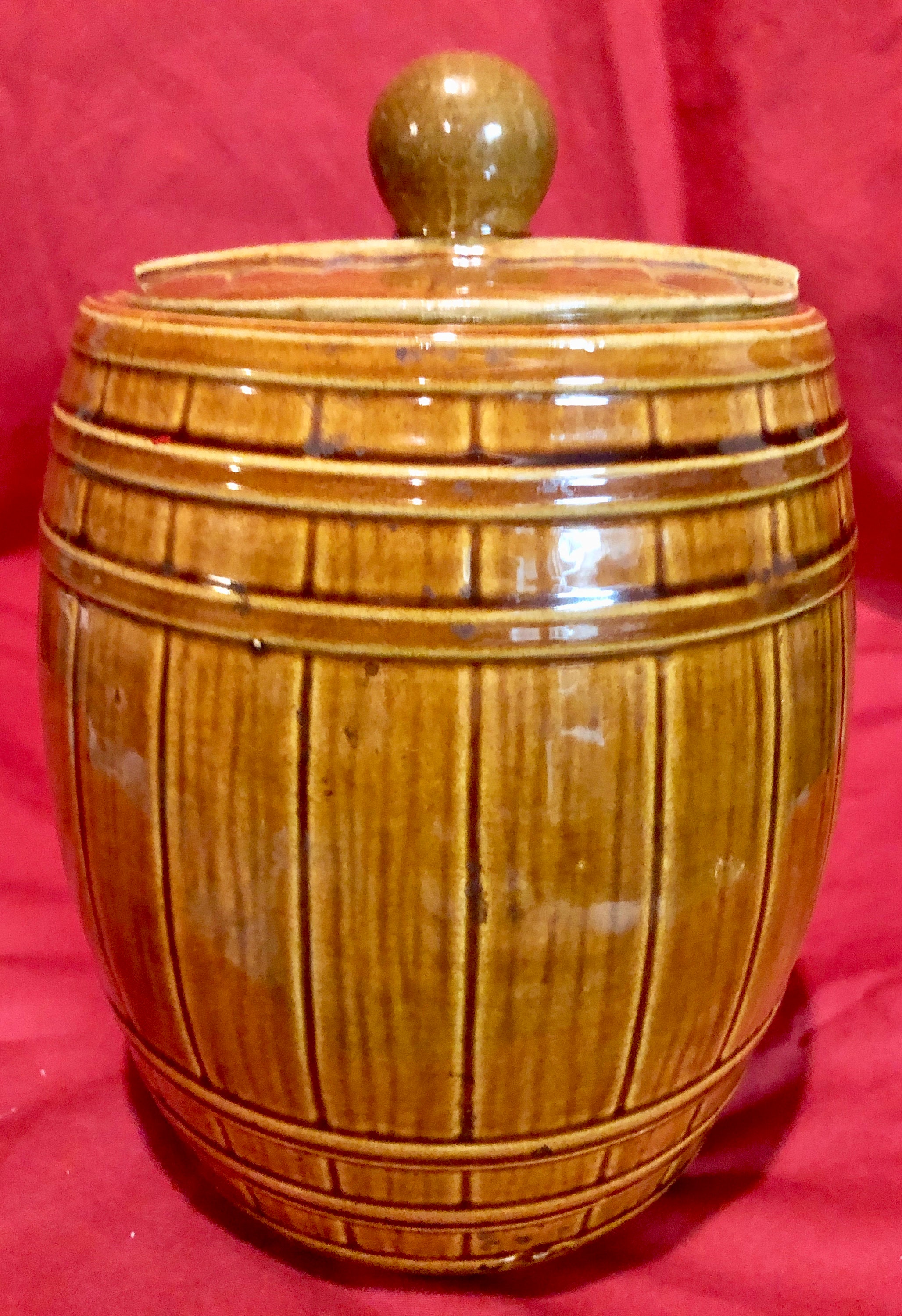 McCoy Pottery Oak Barrel Cookie Jar circa 1950's
