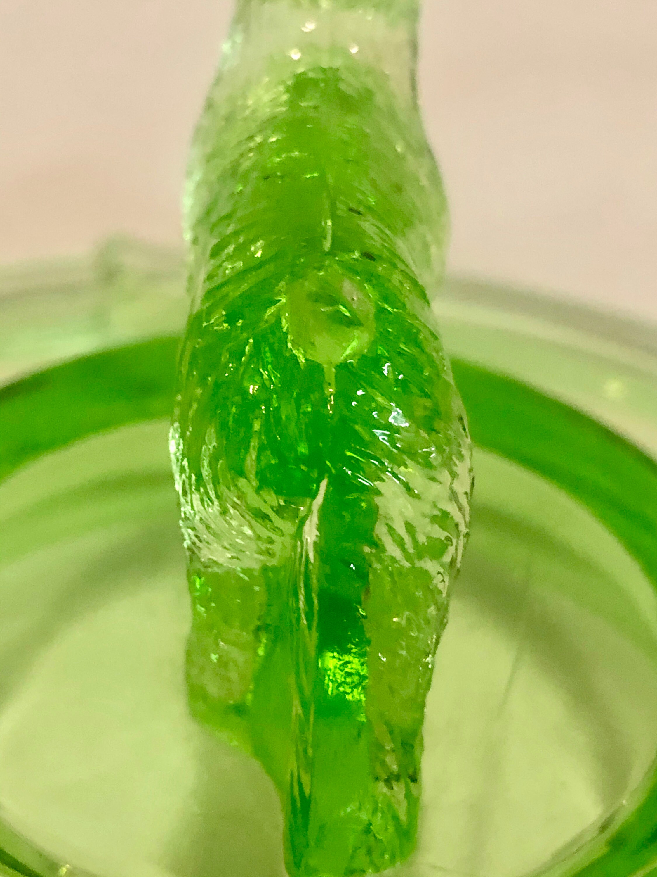 Vintage Green Vaseline/Uranium Depression Glass Terrier/Scottie Dog Ashtray