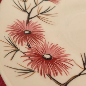 Edwin Knowles Midcentury Coral Pine Saucers Set of Seven K4090
