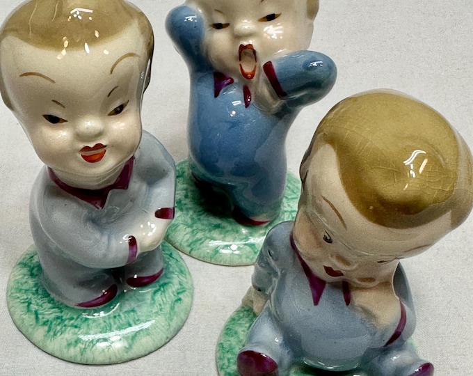 Vintage Wynken, Blinken and Nod, Porcelain Figurines,Wade,England Circa 1940s